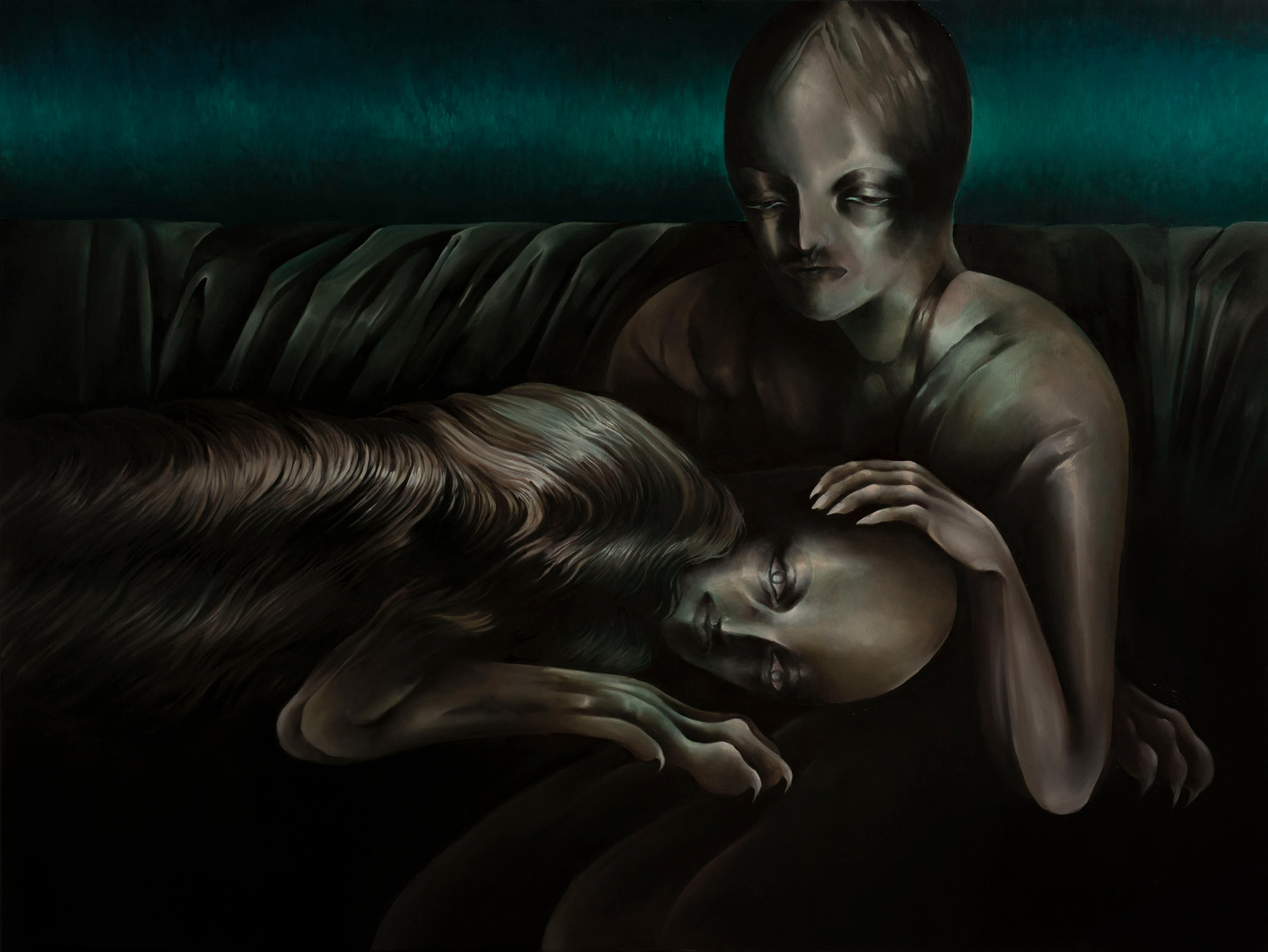 Evening after winter, oil on canvas, 160x120cm, 2023