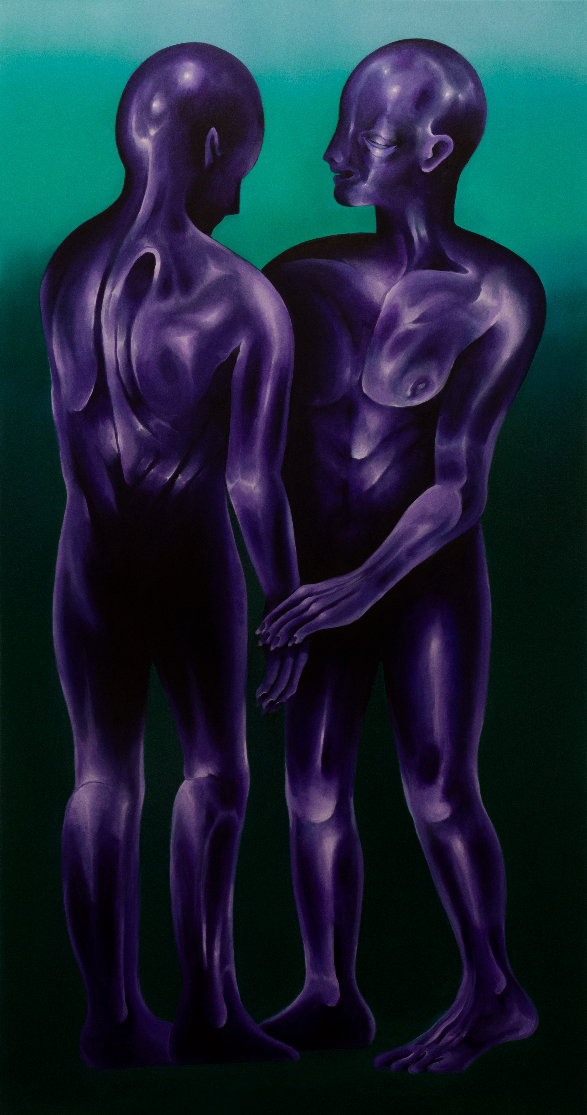 Doppelgänger, Olej na płótnie, 170x90cm, 2024
