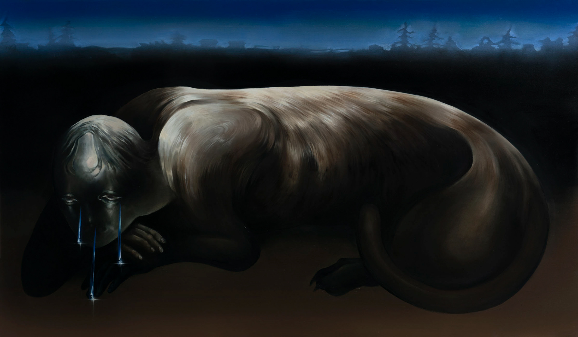 Siłaczka na polu, oil on canvas, 170x100cm, 2023