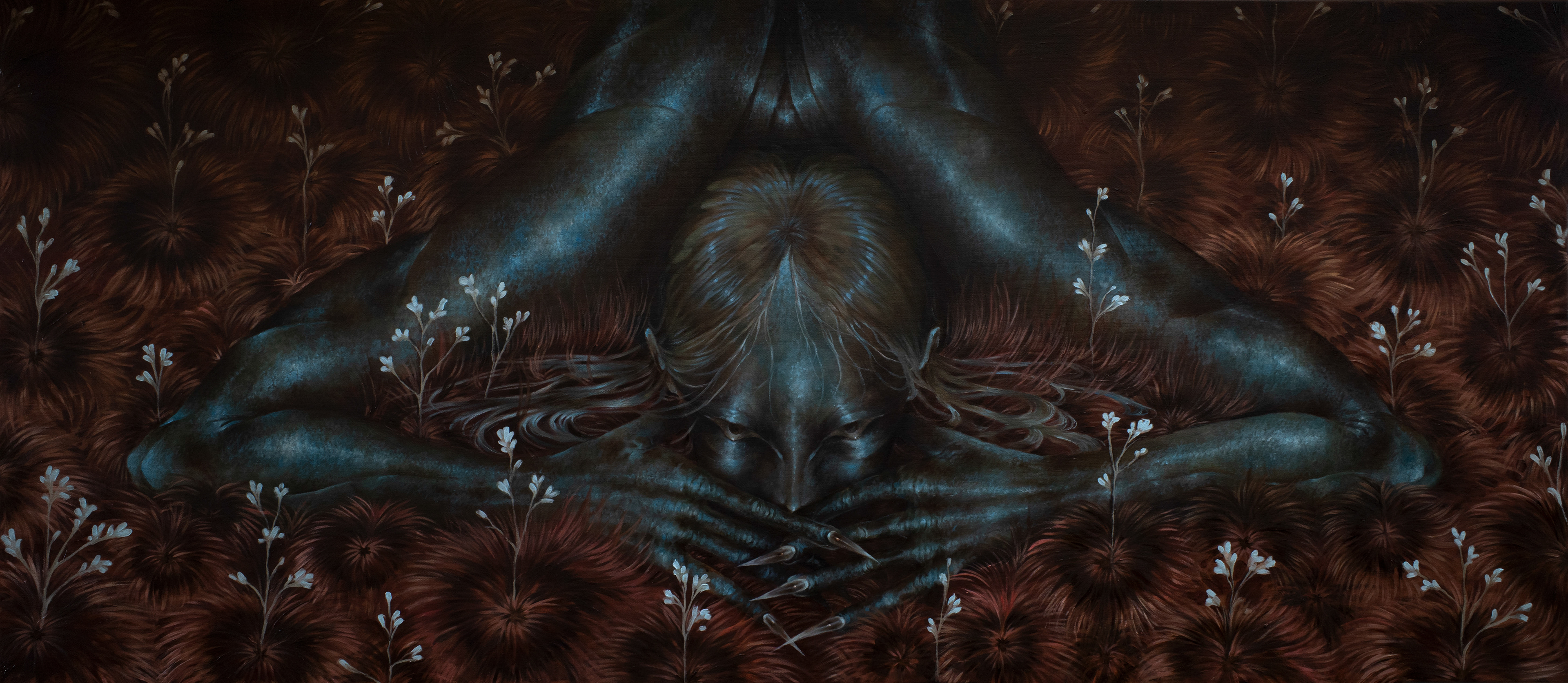 Summertime Ghost, oil on canvas, 160x70cm, 2025