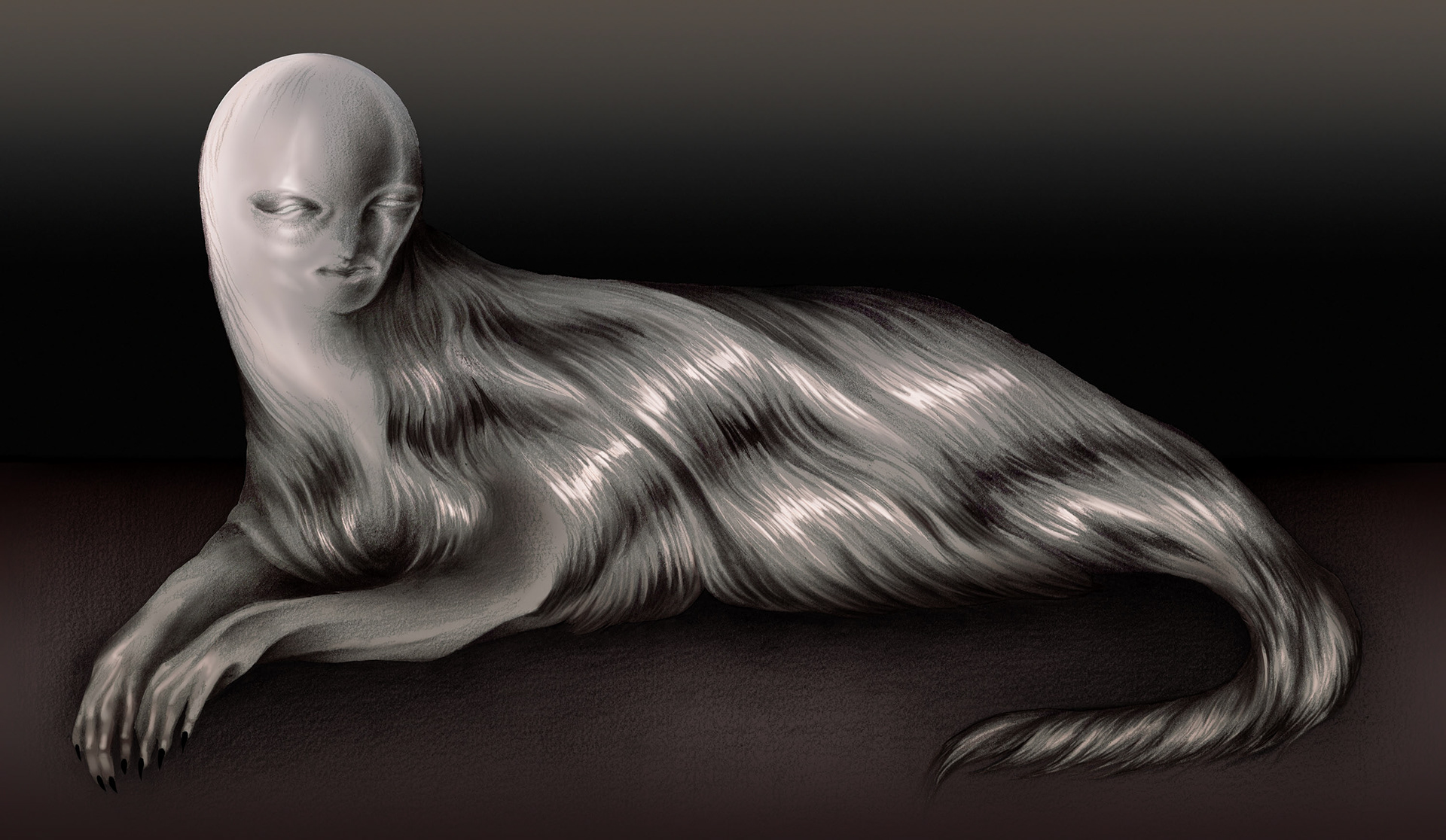 Sfinks, druk cyfrowy, 130x75cm,2023