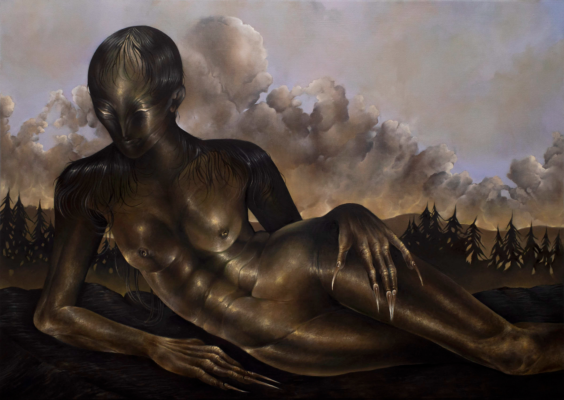 Seducer (by the hillside), oil on canvas, 120x85cm, 2025