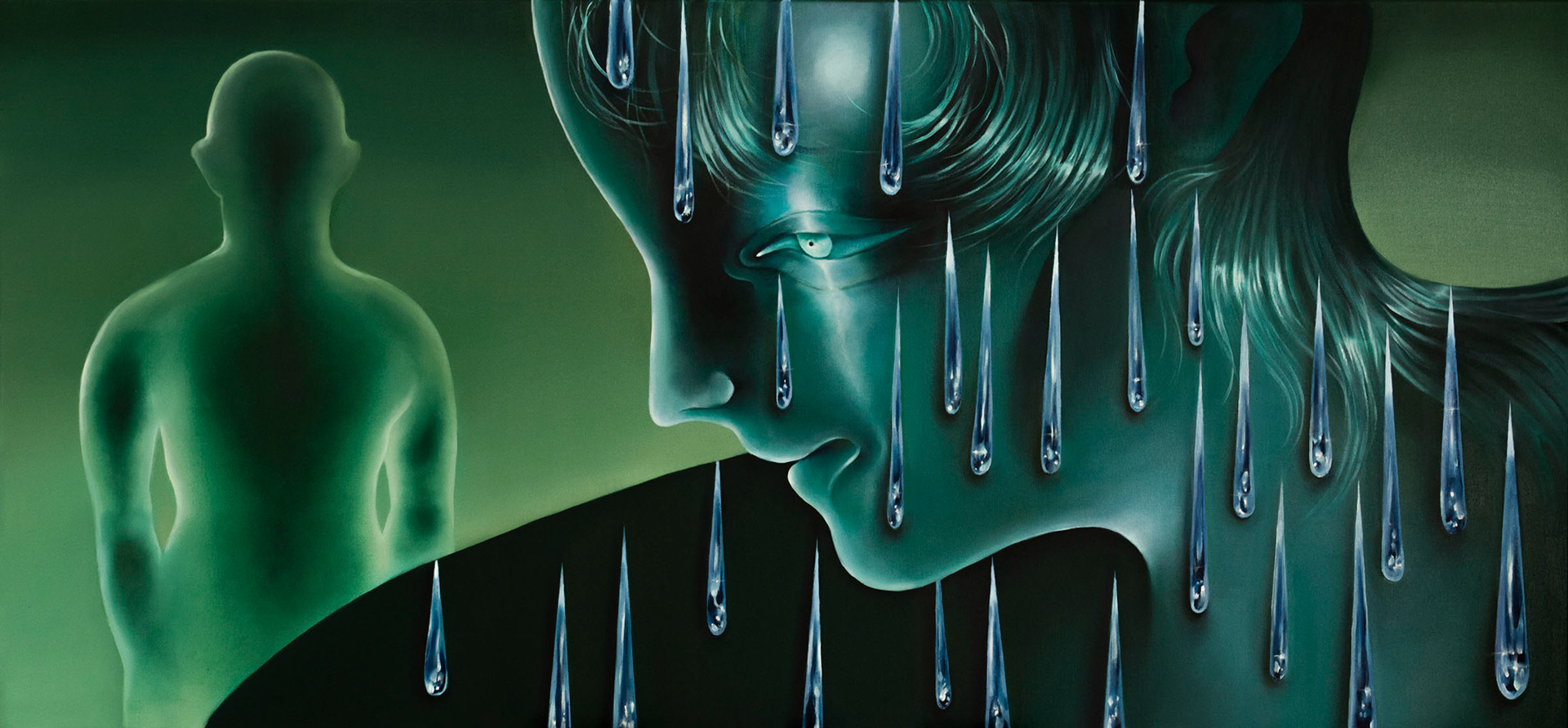 Escaping Myself, oil on canvas, 150x70cm, 2024