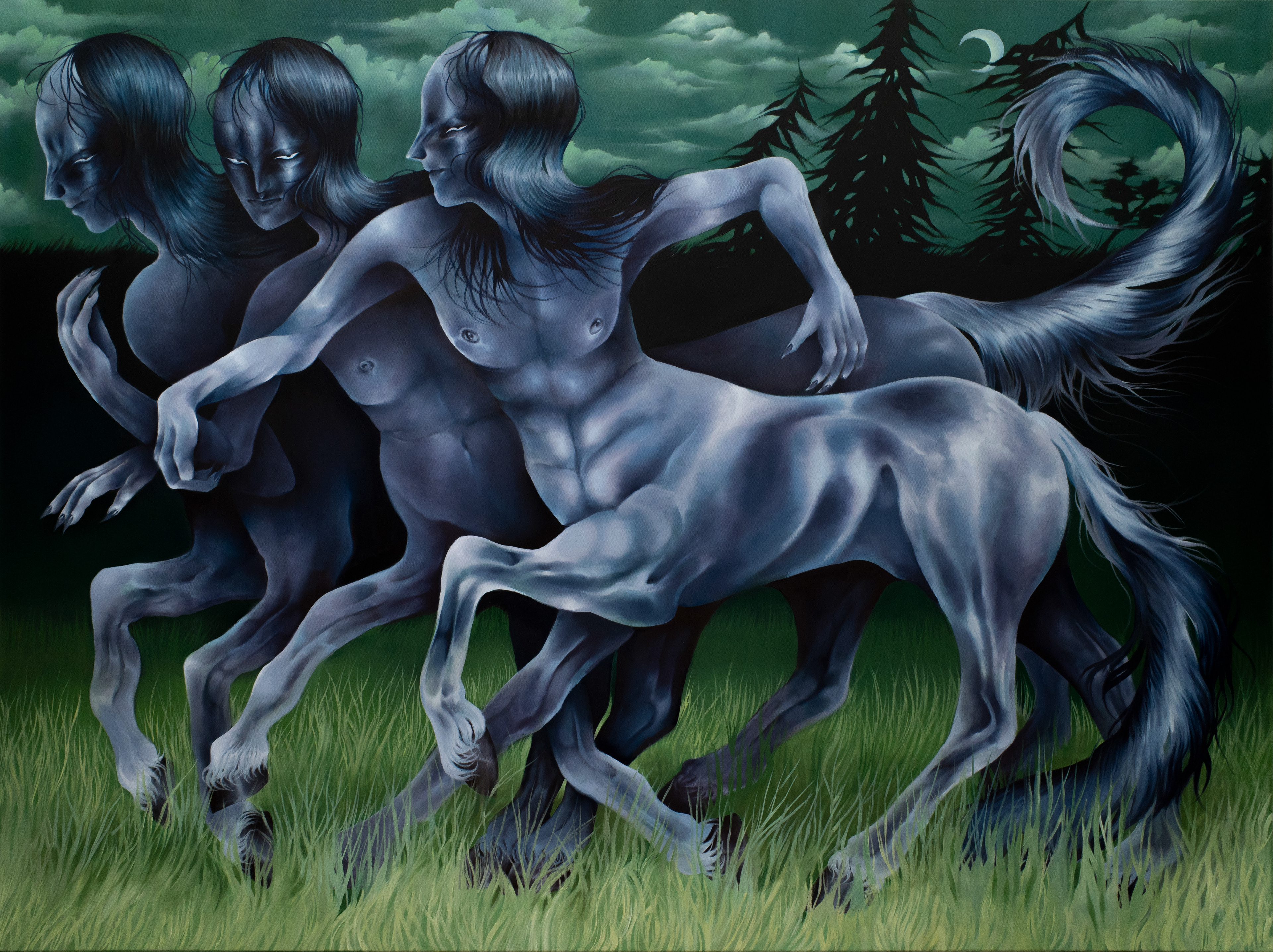 Centaur Race, oil on canvas, 160x120cm, 2025