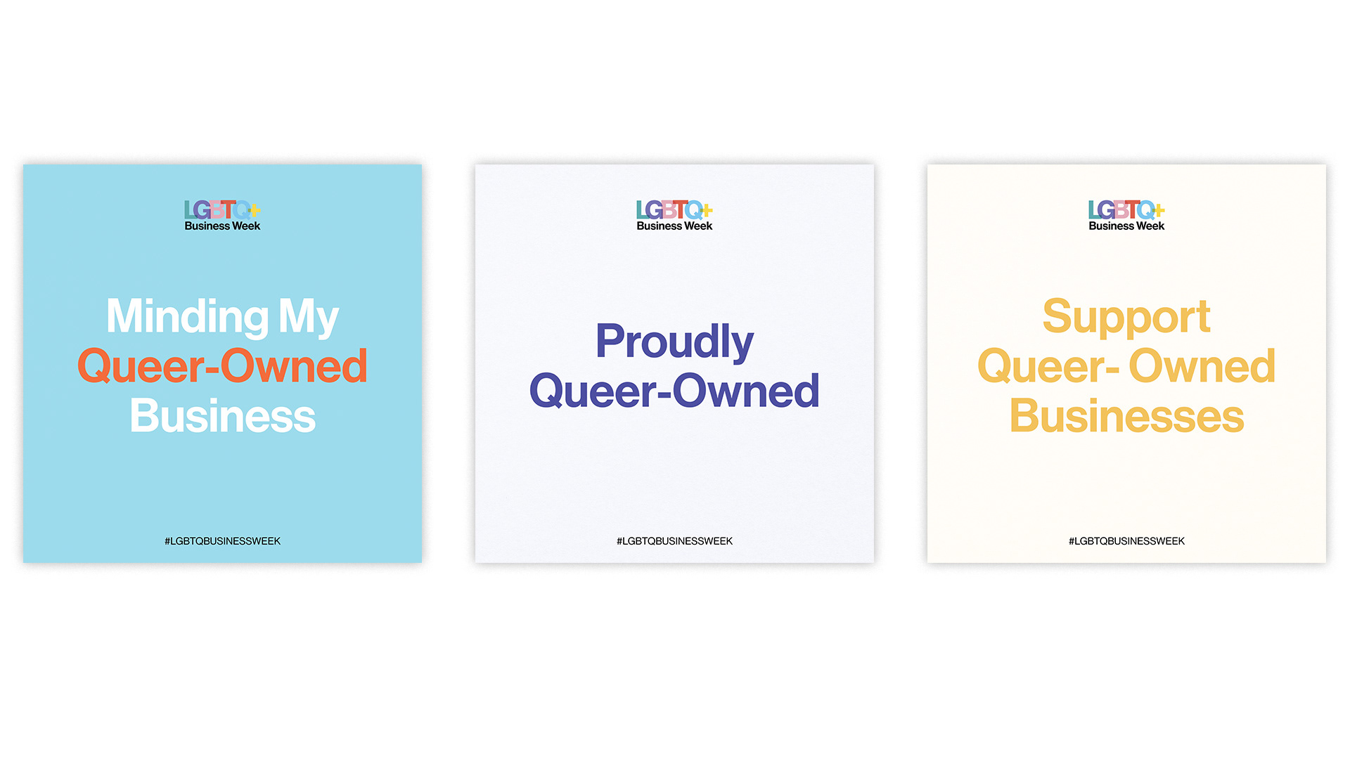 Queerency wanted a number of posts for business owners, partners and supporters to post. So I created a range of options for people to chose from.