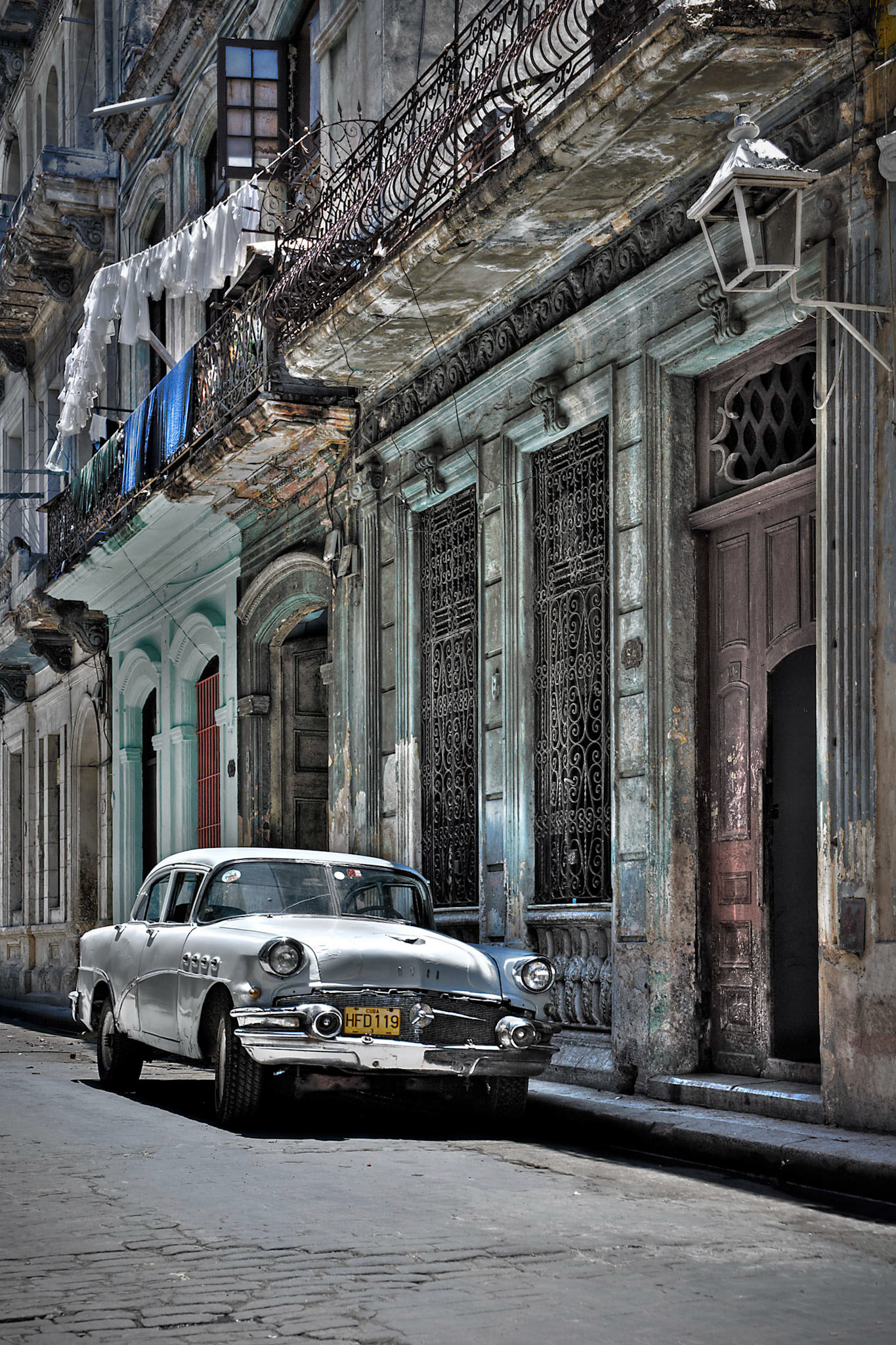 Old Car parked in a street in Havana Cuba