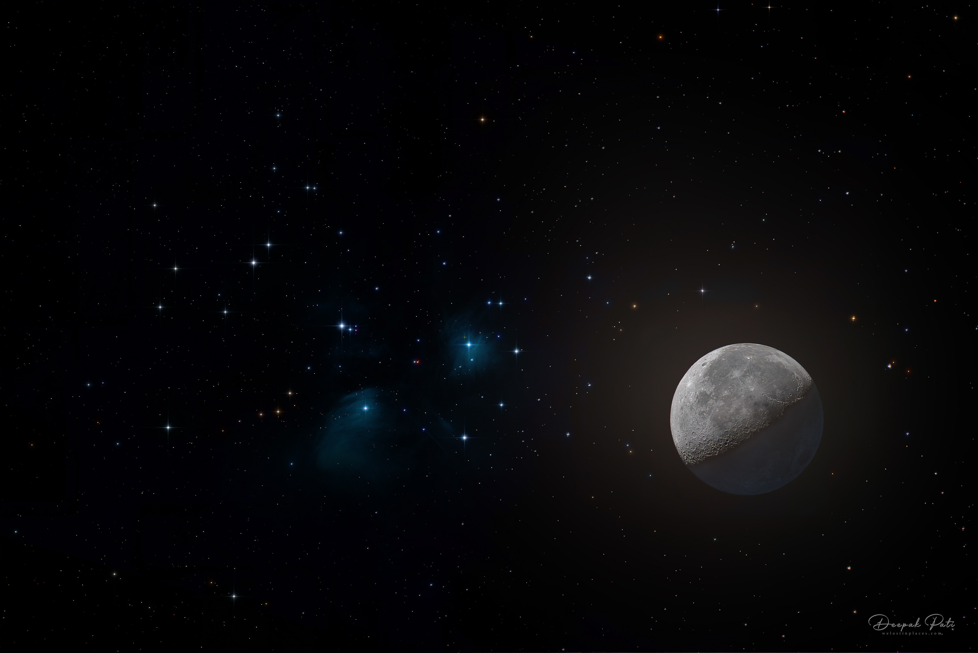 09/03/2026 - Moon and Pleiades