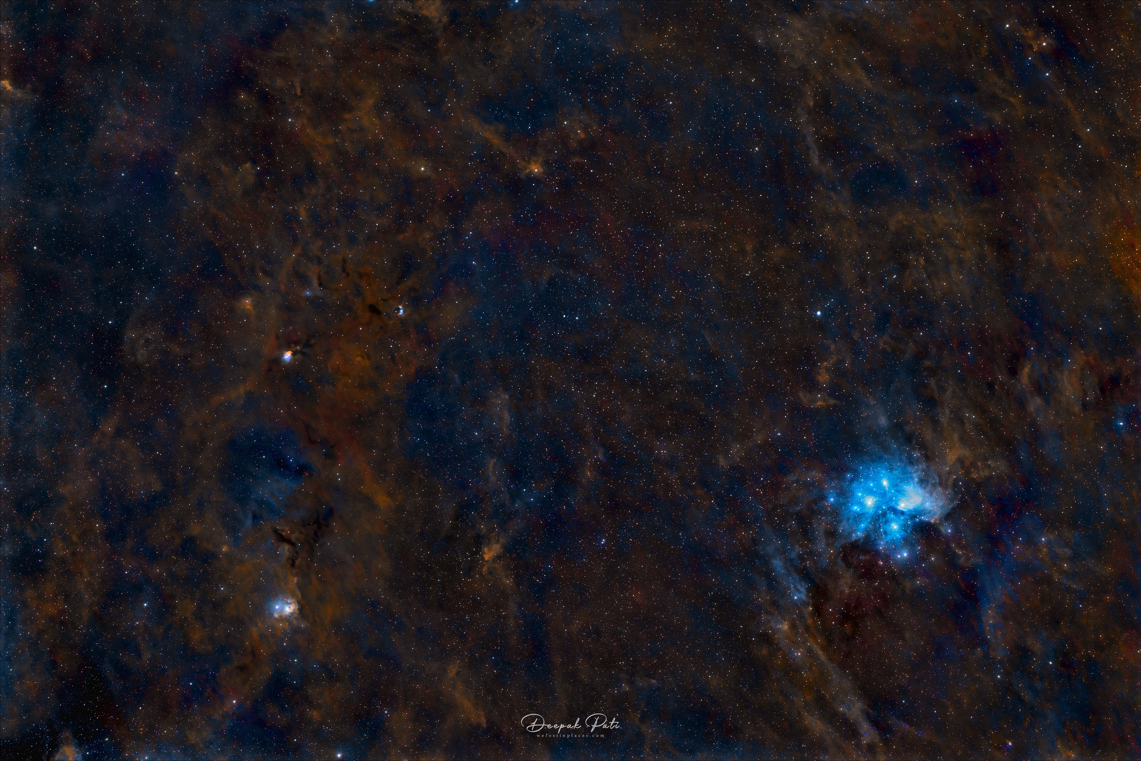 Embryo Nebula (NGC 1333), and Pleiades (M45)