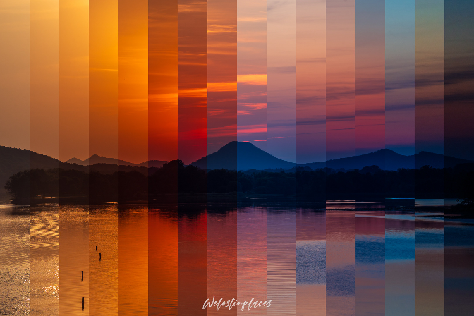 Pinnacle Mountain during sunset (Time Slice)