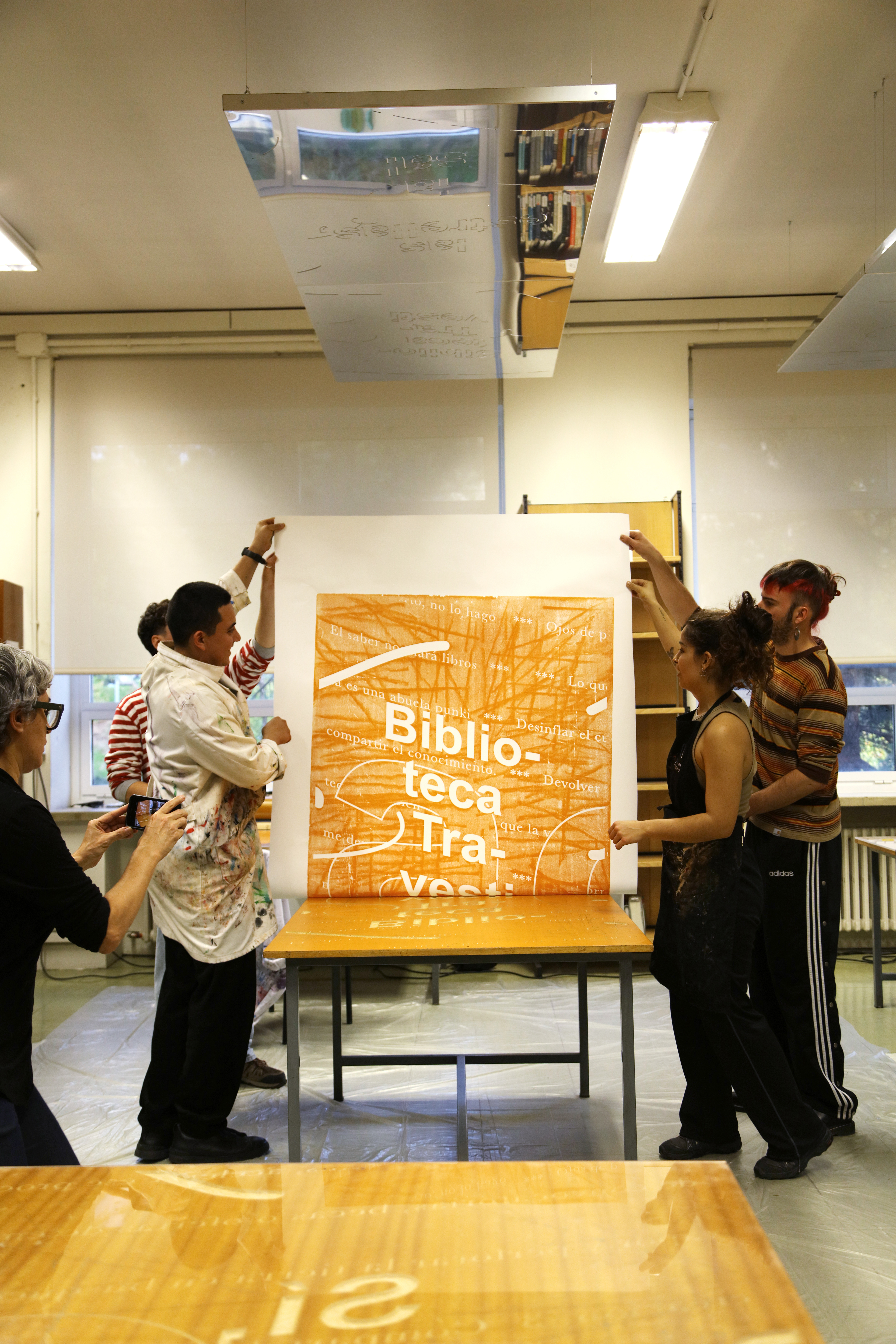 Woodcut Printing Workshop. Courtesy of Studio Iván Argote.