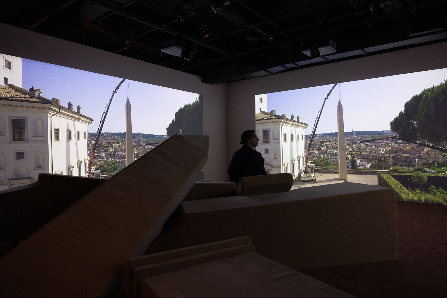 Iván Argote, Levitate, exhibition view presented at the Musée d’art contemporain de Montréal as part of MOMENTA 2025. Photo: Michael Patten.