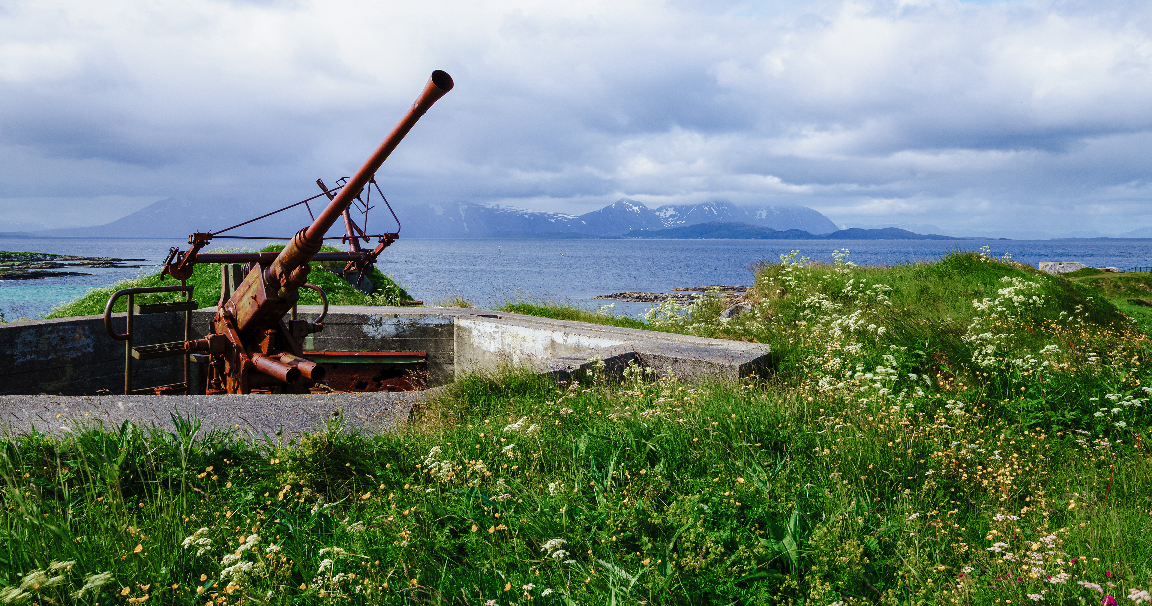 Old German artillery from a WWII battery in Skrolsvik
