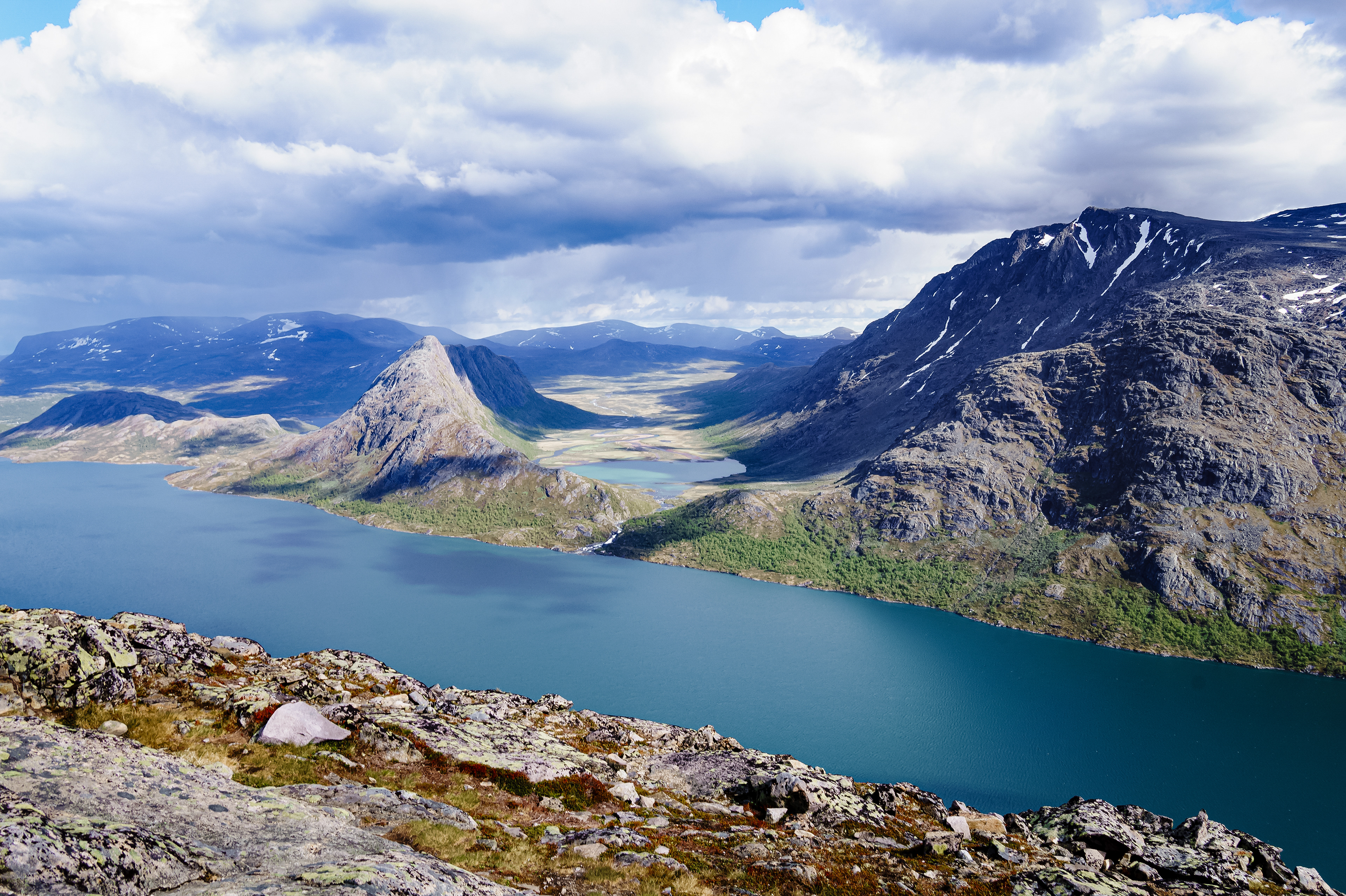 Fjords and mountains, as far as the eye can see, along the Besseggen Ridge Trail