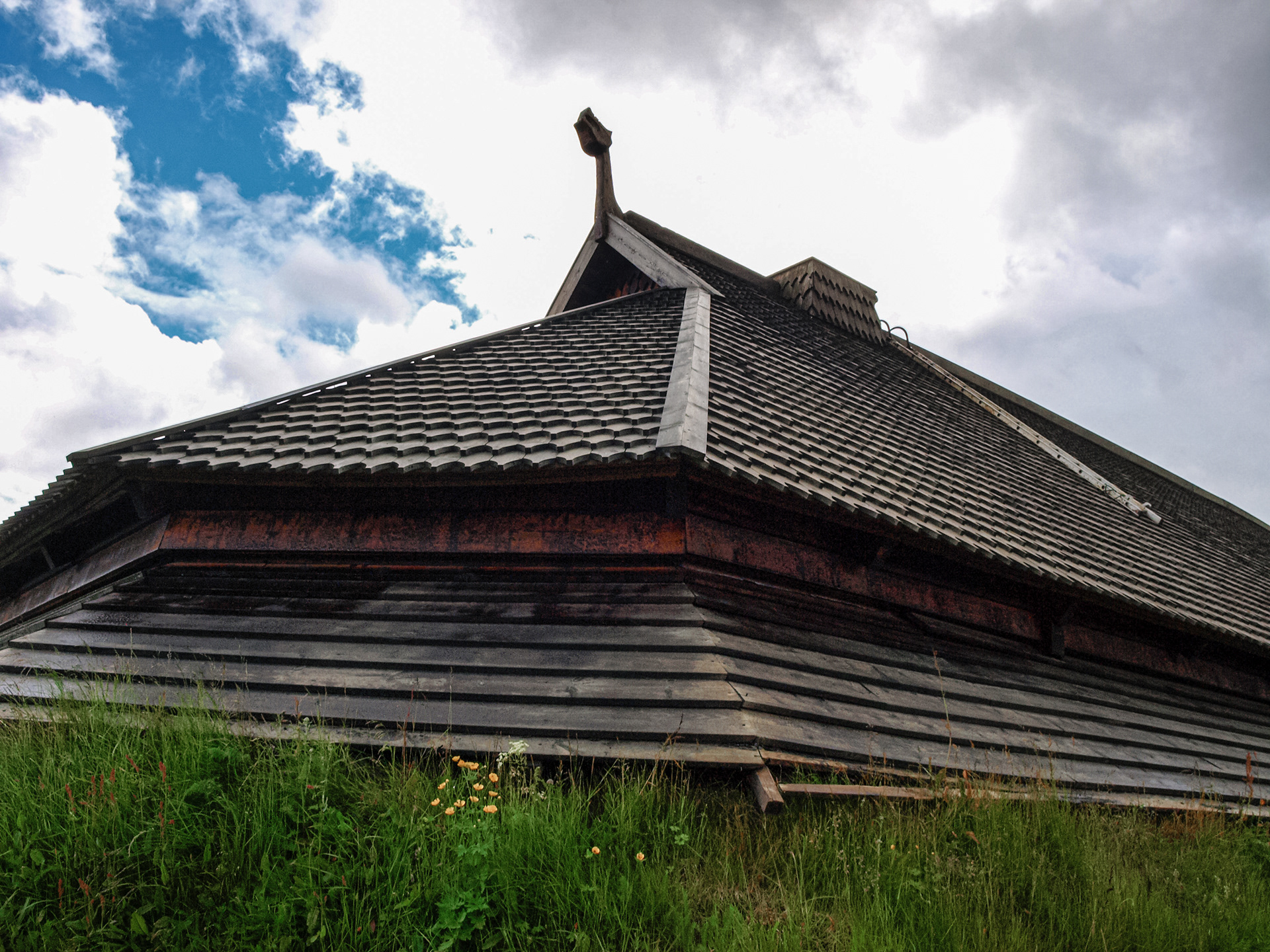 A viking museum inside a massive recreation of a viking hall