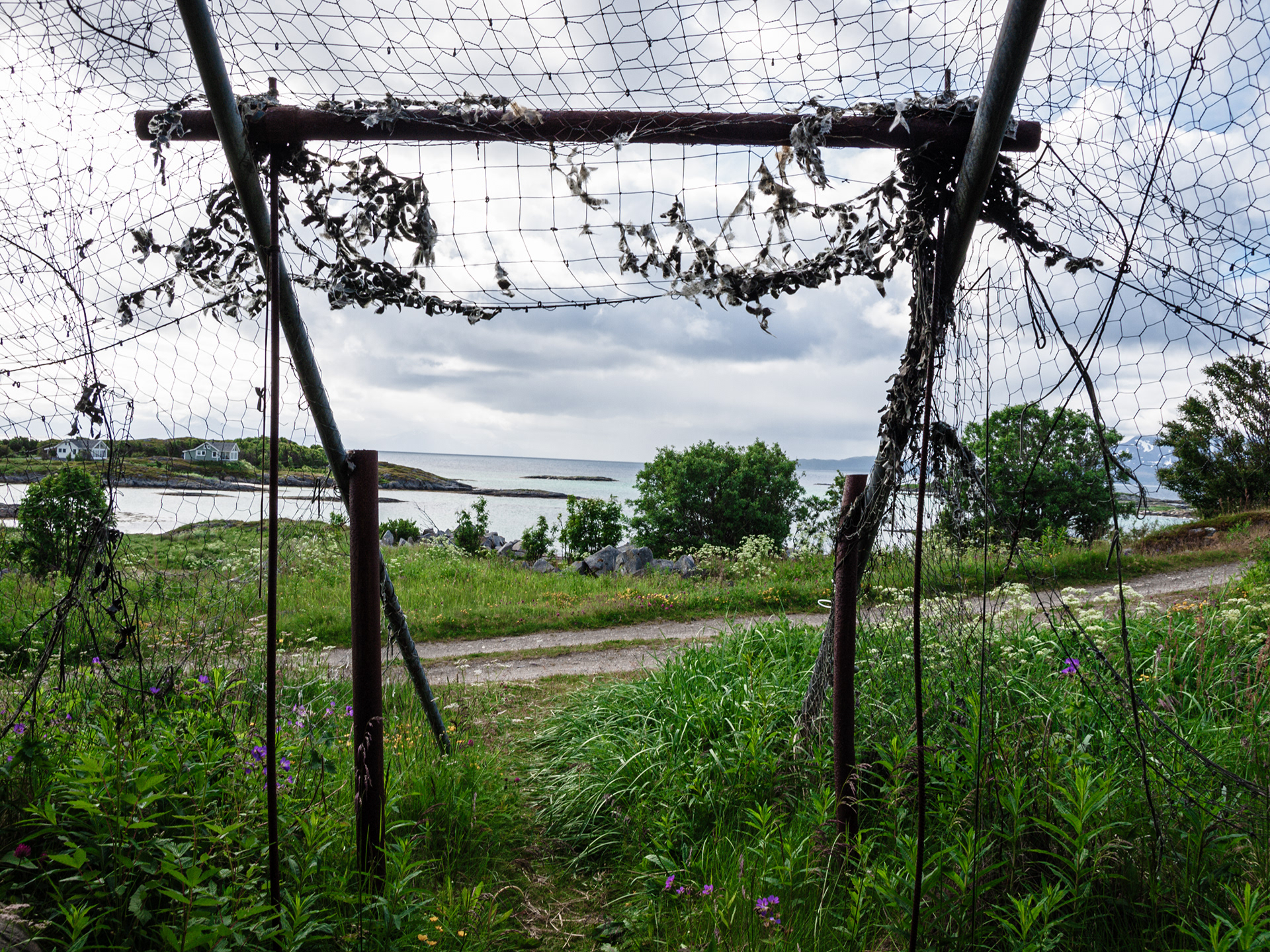 A view from the entrance to a bunker at an old German WWII battery in Skrolsvik