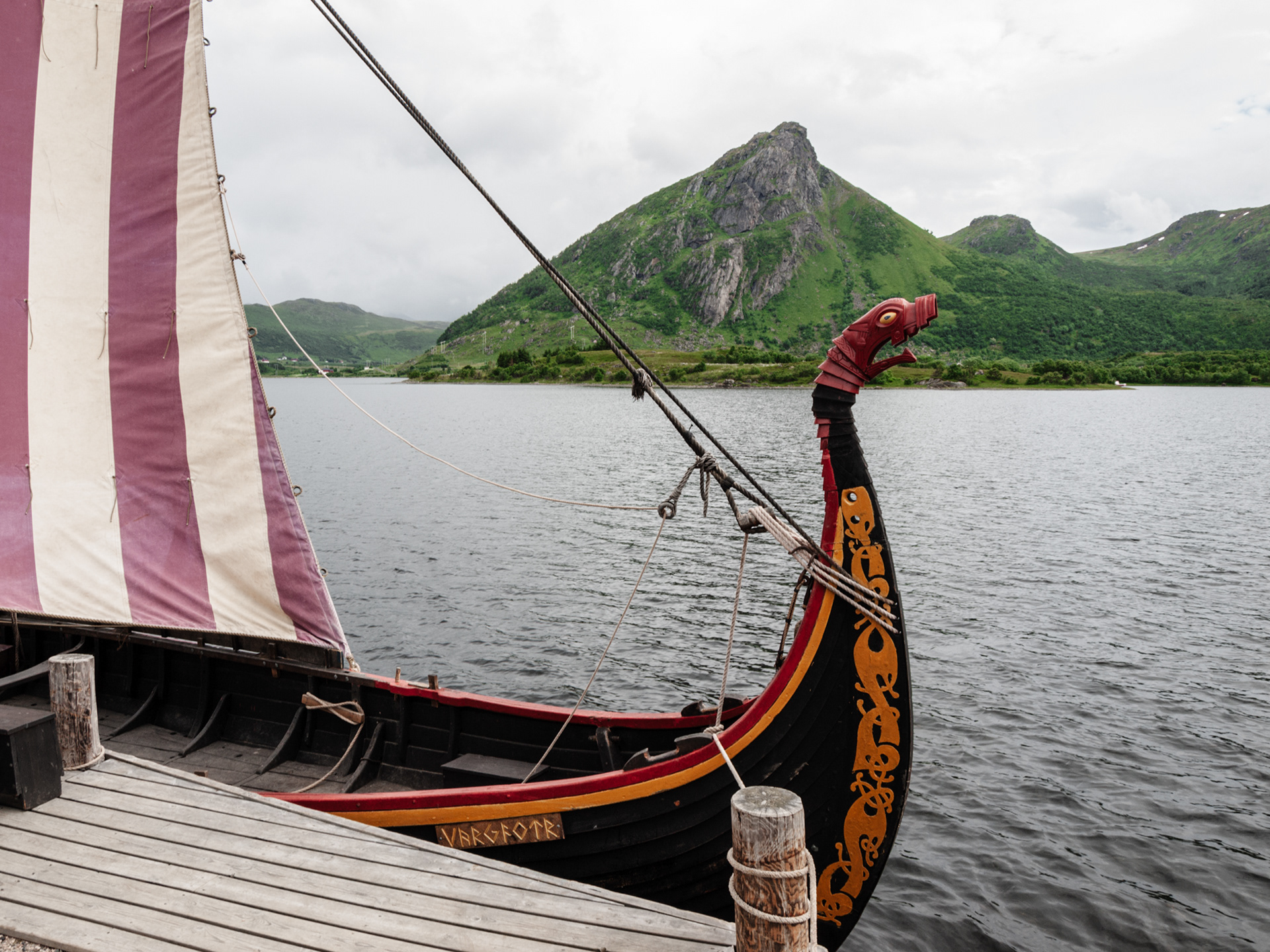 The bow of the viking longship