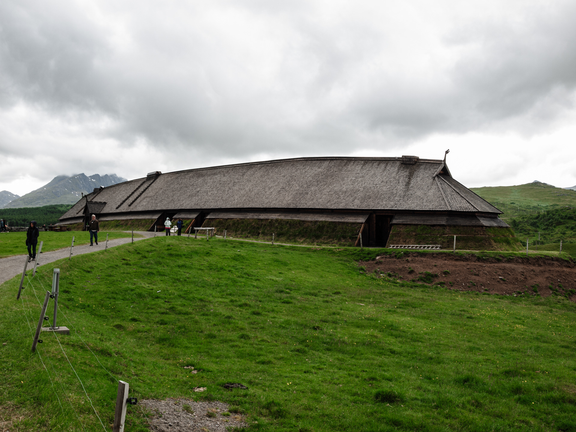 A viking museum inside a massive recreation of a viking hall