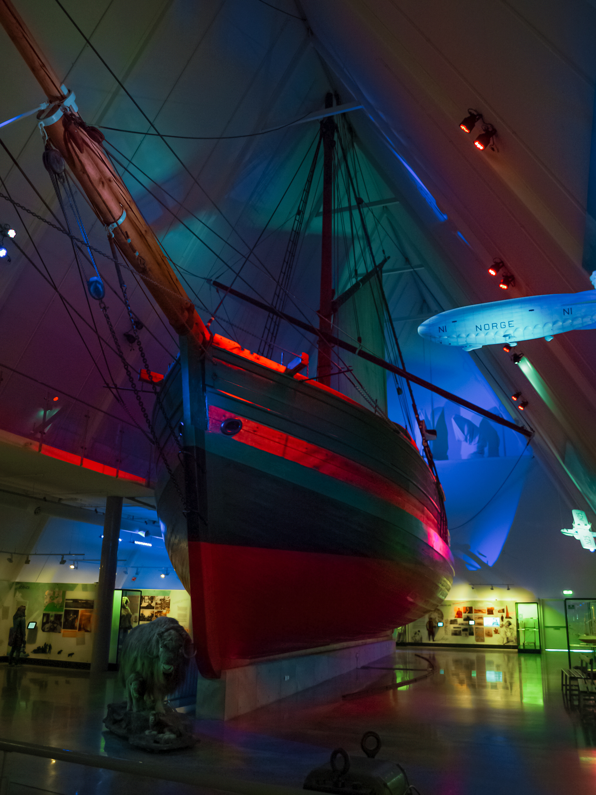 The Fram, a famous polar ship that completed expeditions to both the north and south poles from 1893-1912, seen here at the Fram Museum in Oslo
