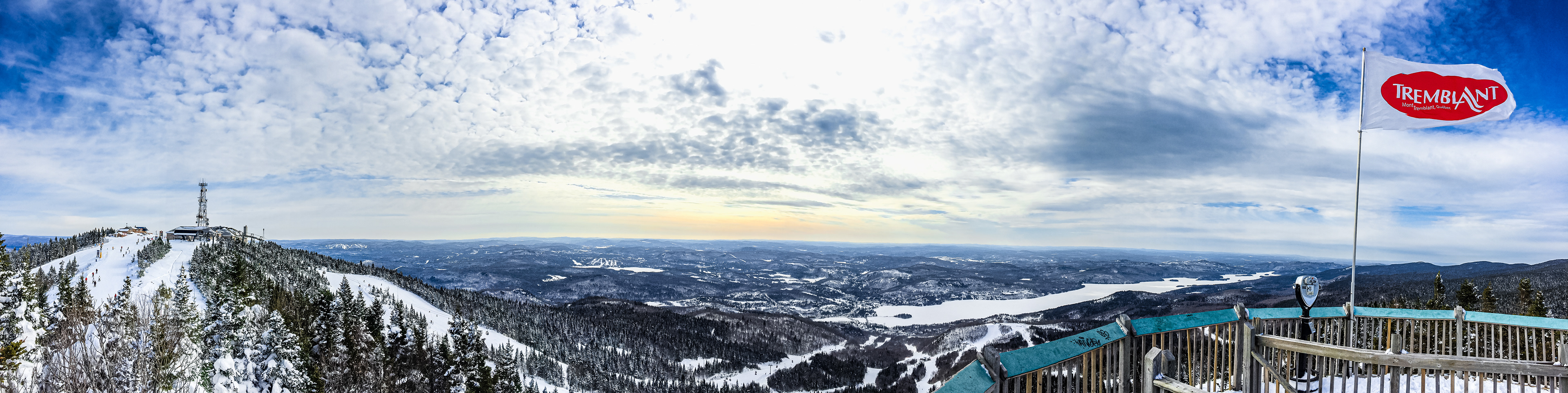 A scenic overlook from one of the summits at Mont Tremblant in the Laurentian Mountains of Quebec, Canada