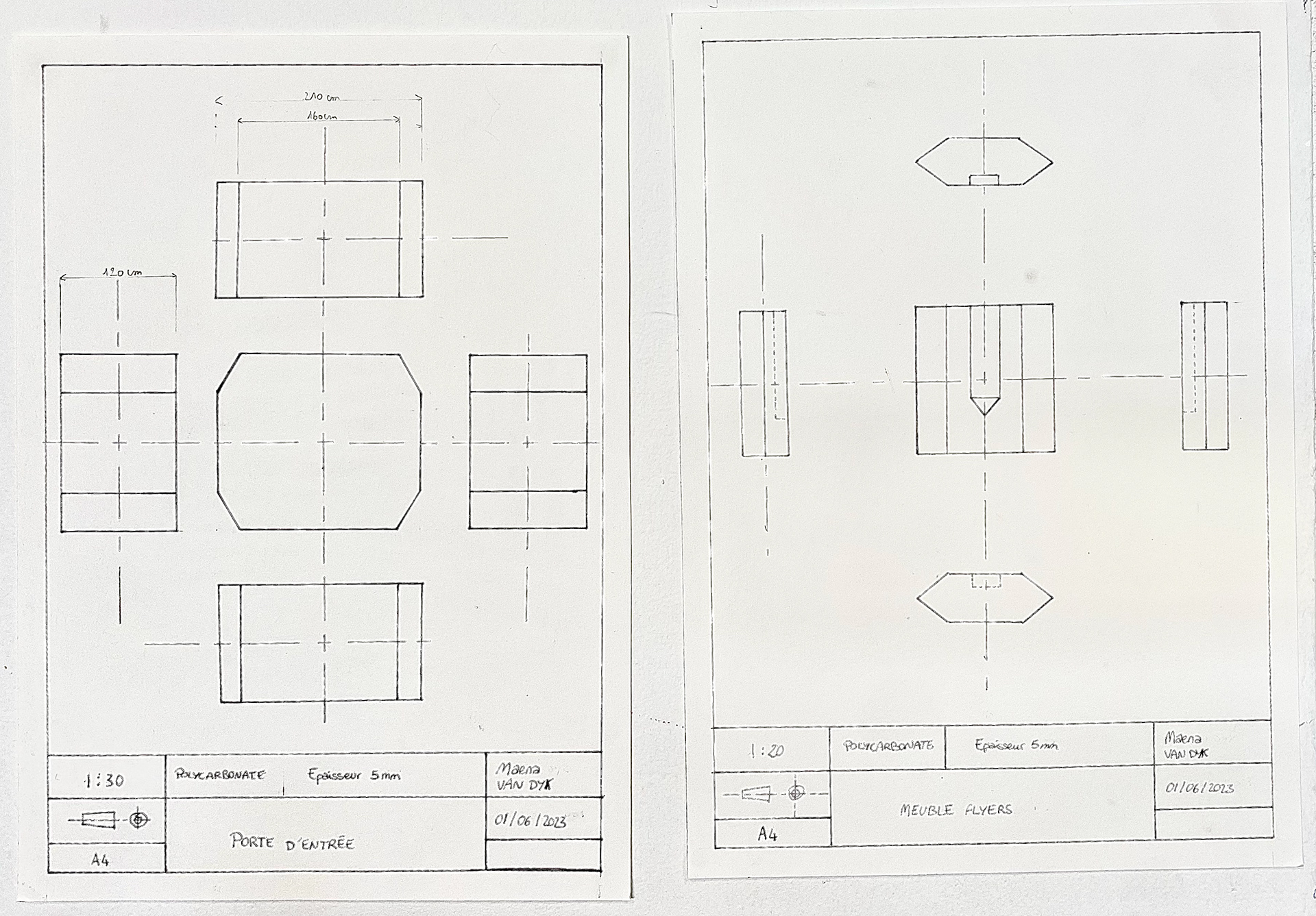 Coupe dessin technique
