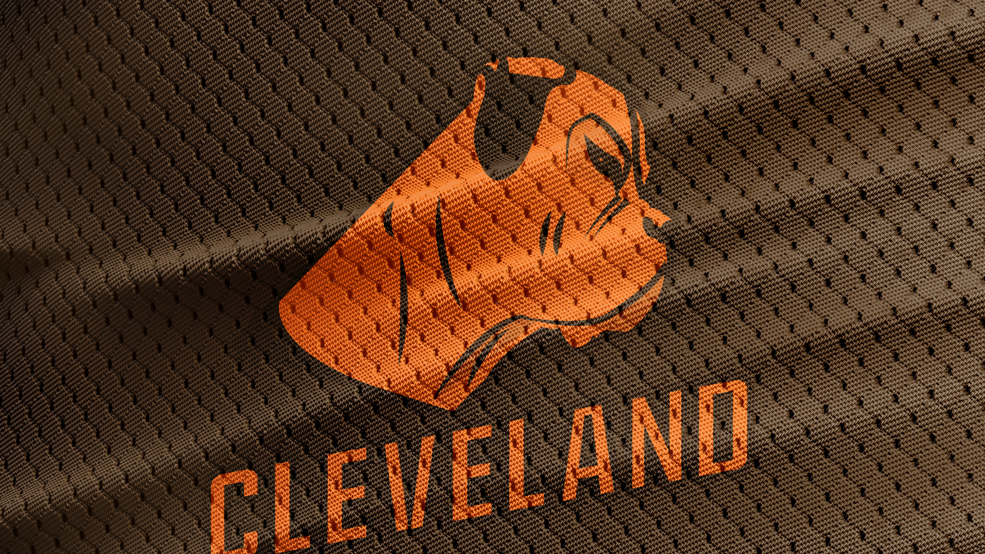 Vector logo re-design for the Cleveland Browns placed on jersey material mockup
