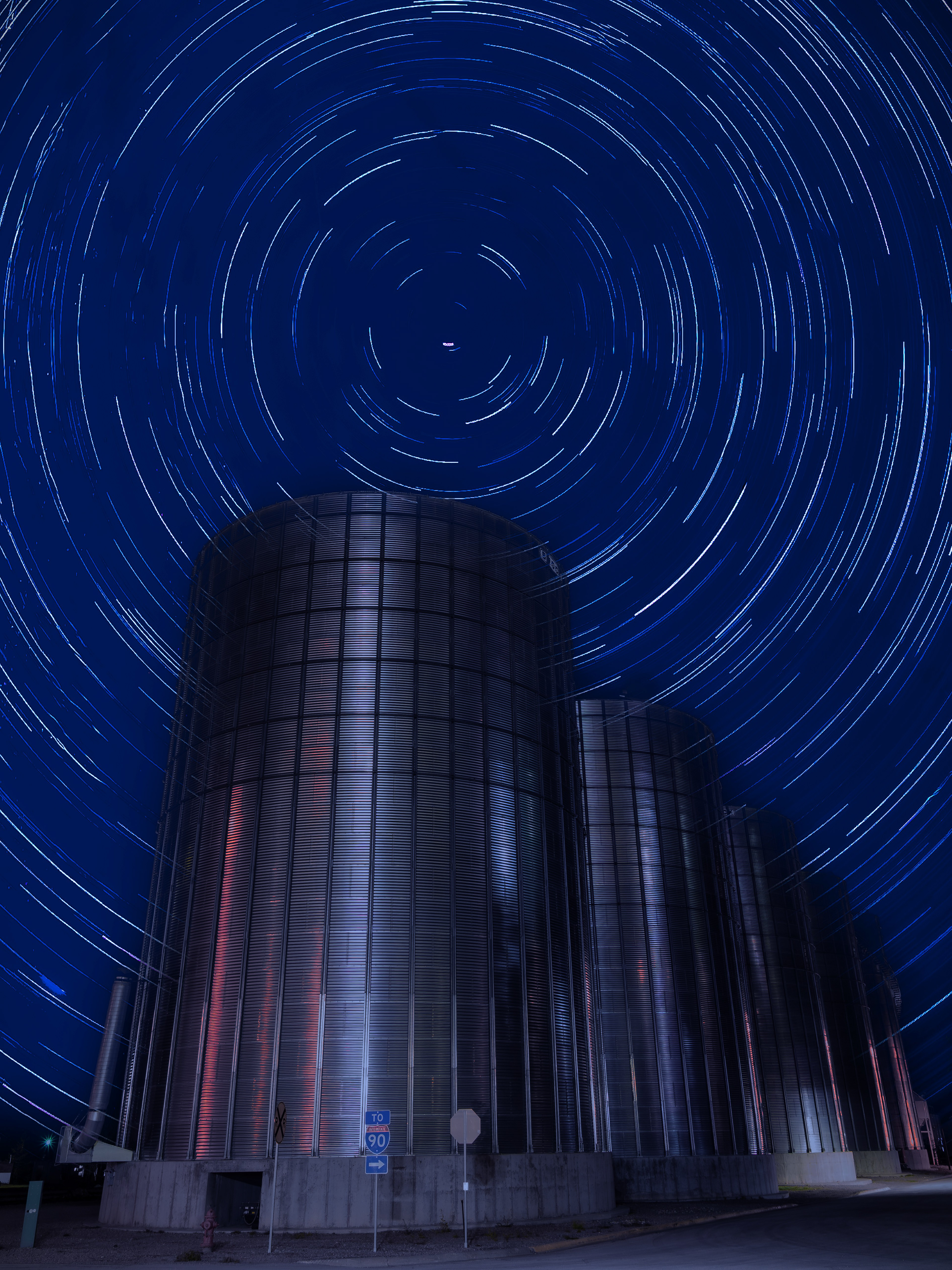 Star Trails over Silos