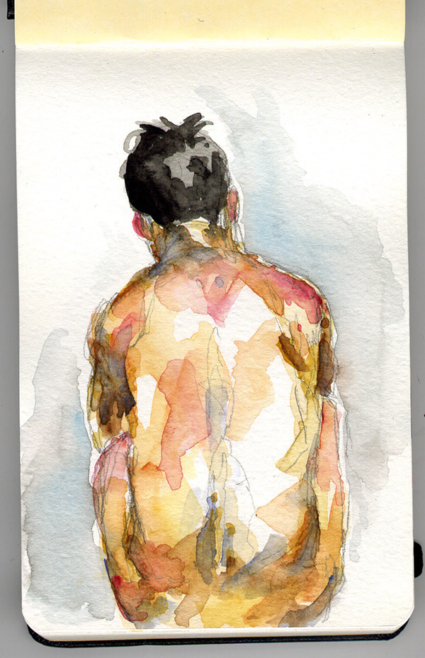 Watercolour of Nude Model