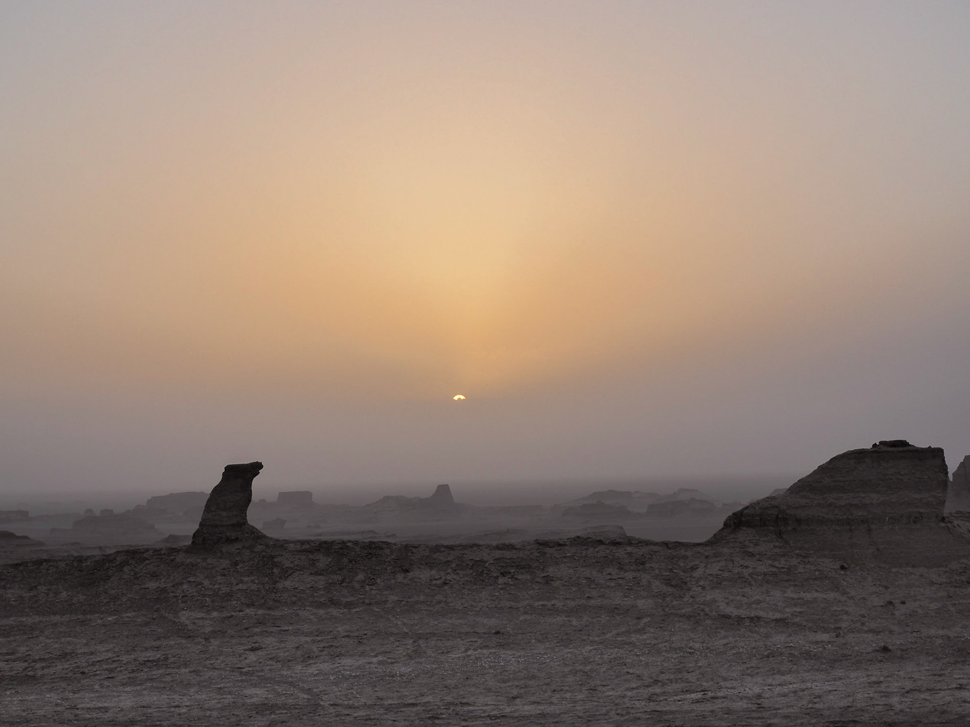 On the edge of the Dasht-e Lut (Lut Desert), the hottest desert in the world.