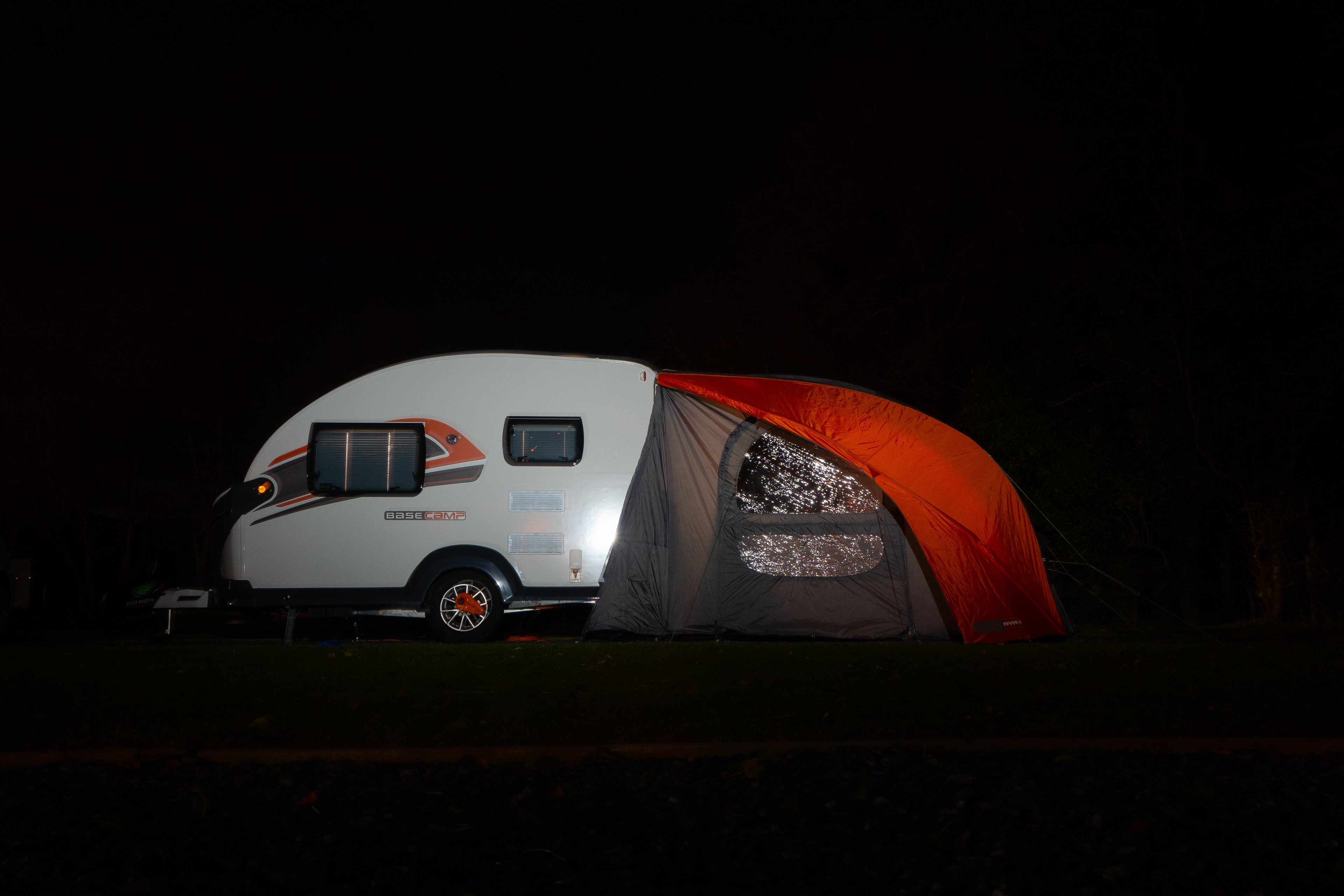 Swift Basecamp caravan and Vango Awning