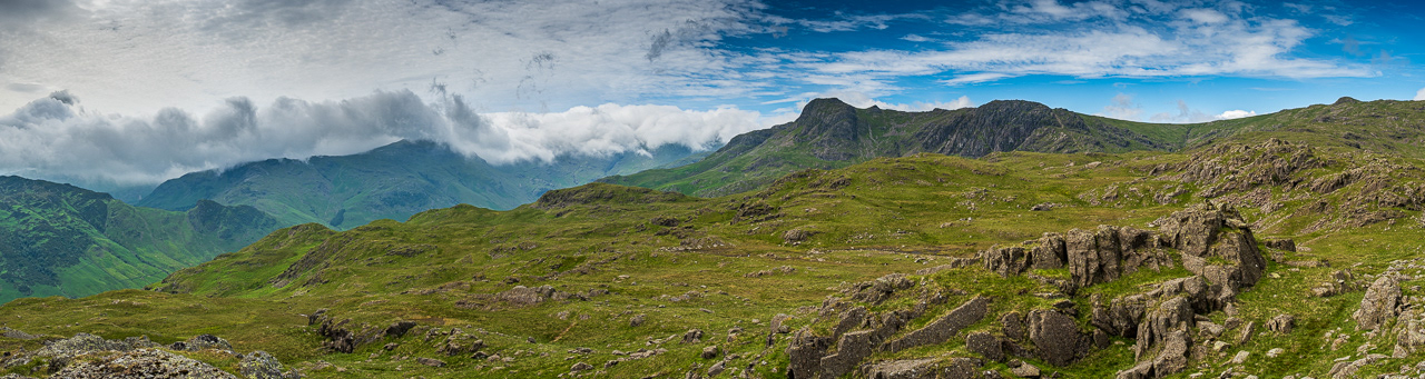 Pavey Ark, Harrison Stickle & Crinkle Crags(in cloud)