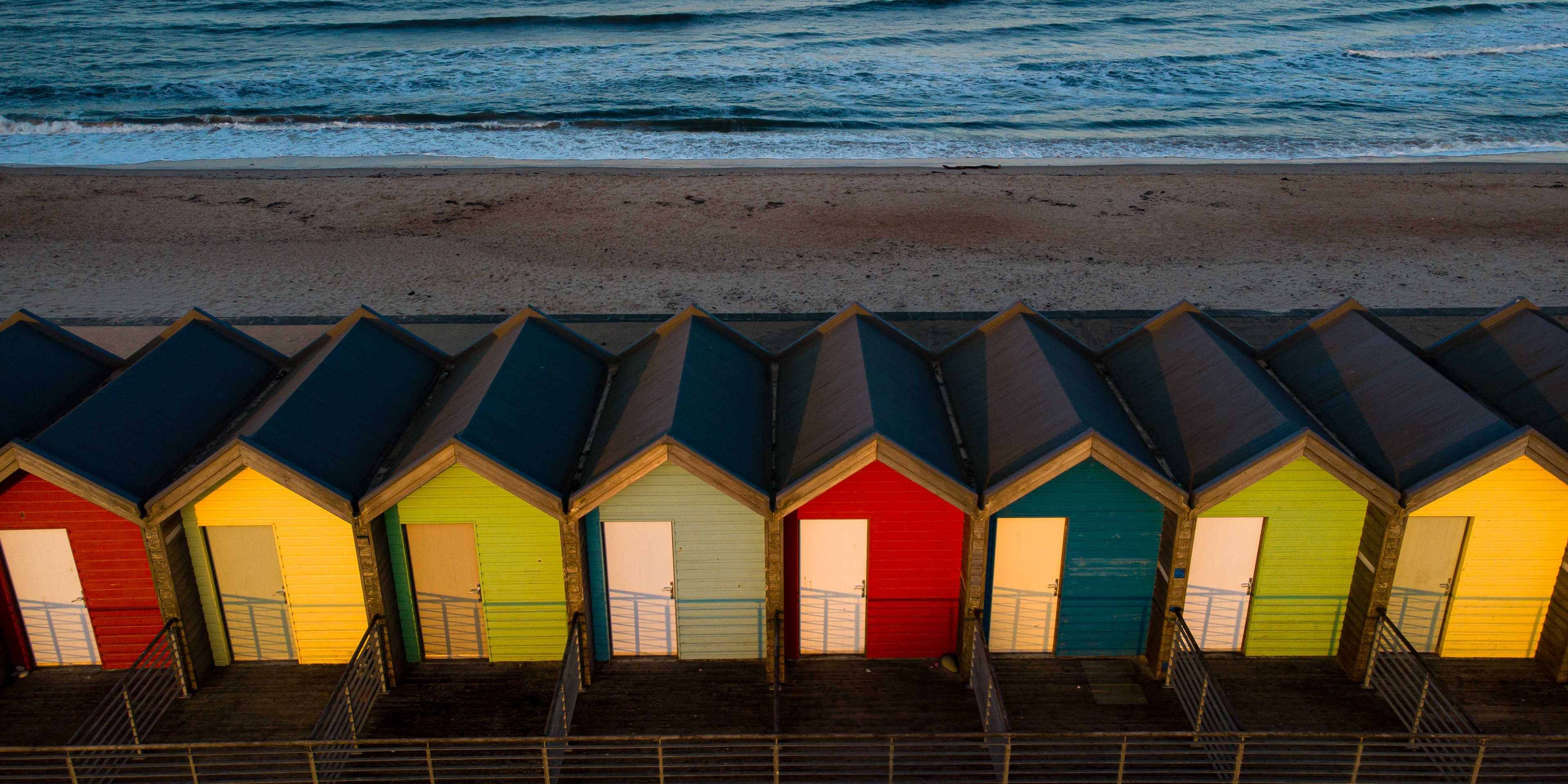 Blyth Beach Huts at Sunset