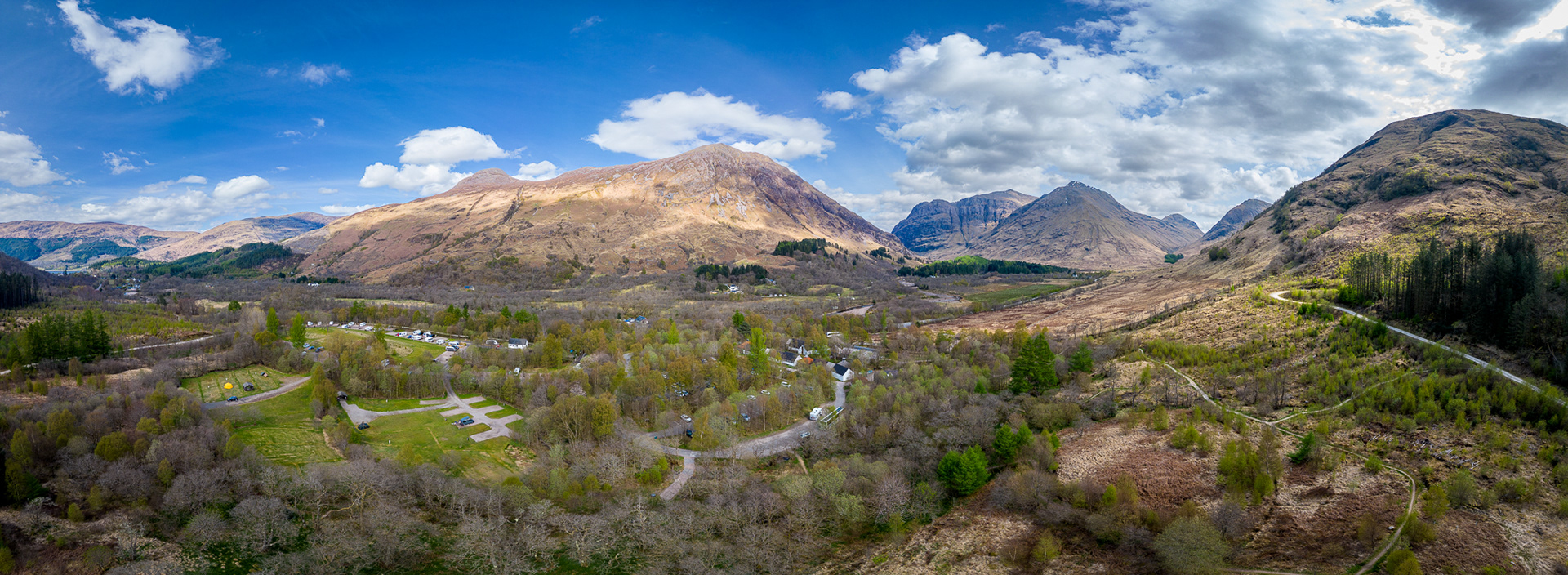 View over Glencoe Camping and Caravan site