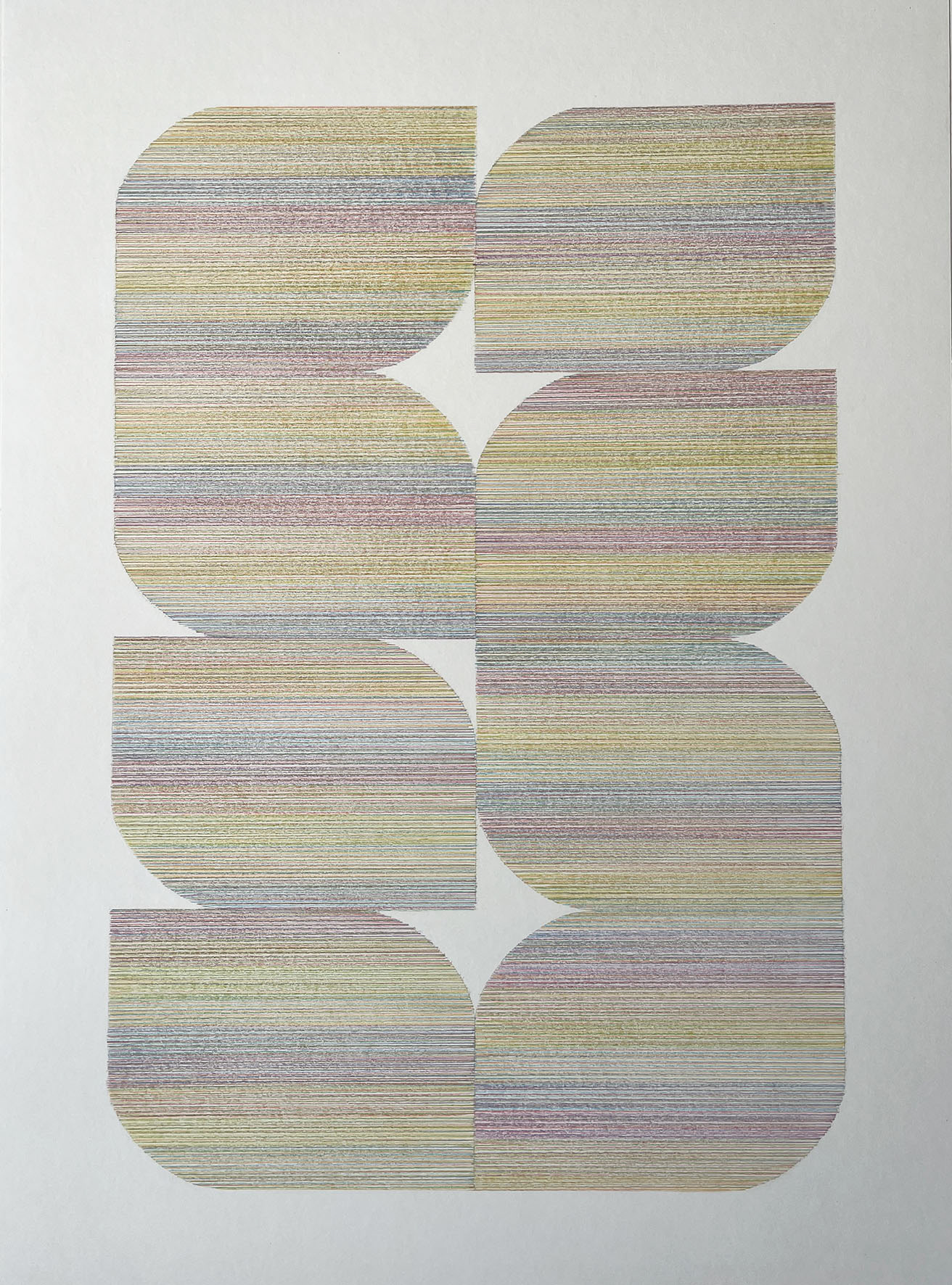 Oscillate 9, 2024 - coloured pencil on 315g Heritage paper - 68.5 x 50 cm