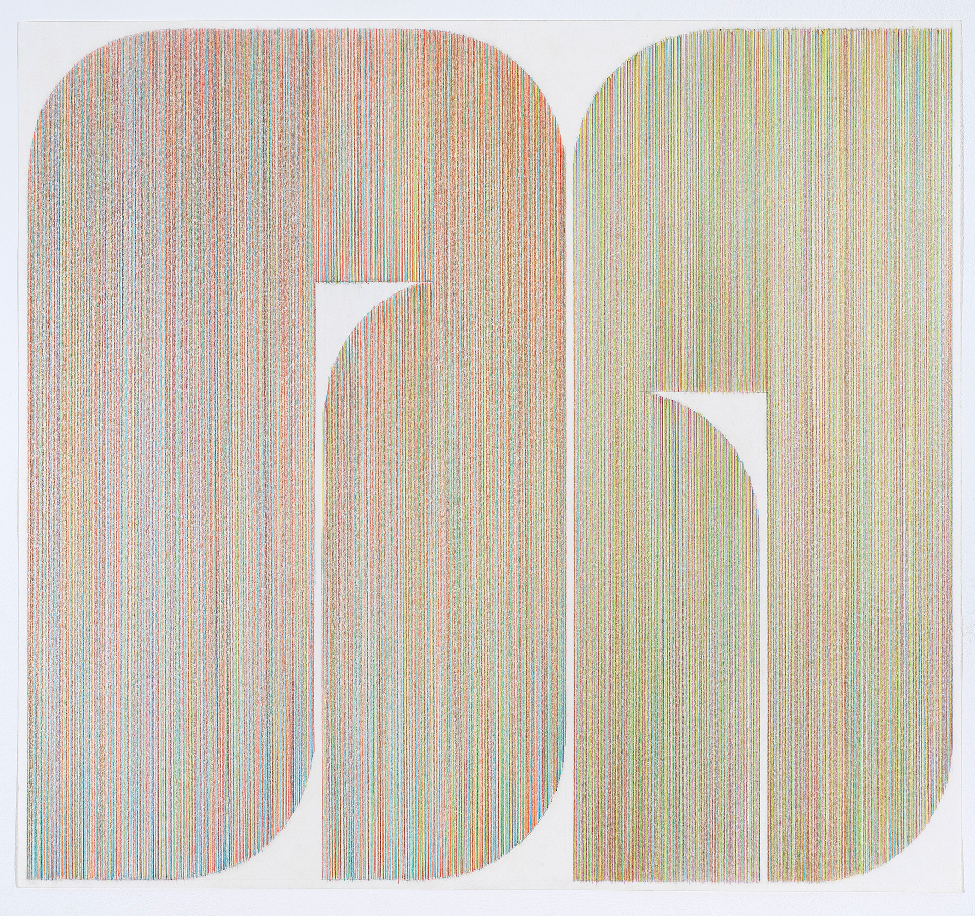 Contrapuntal 8, 2024 - coloured pencil on 315g Heritage paper - 51 x 55 cm