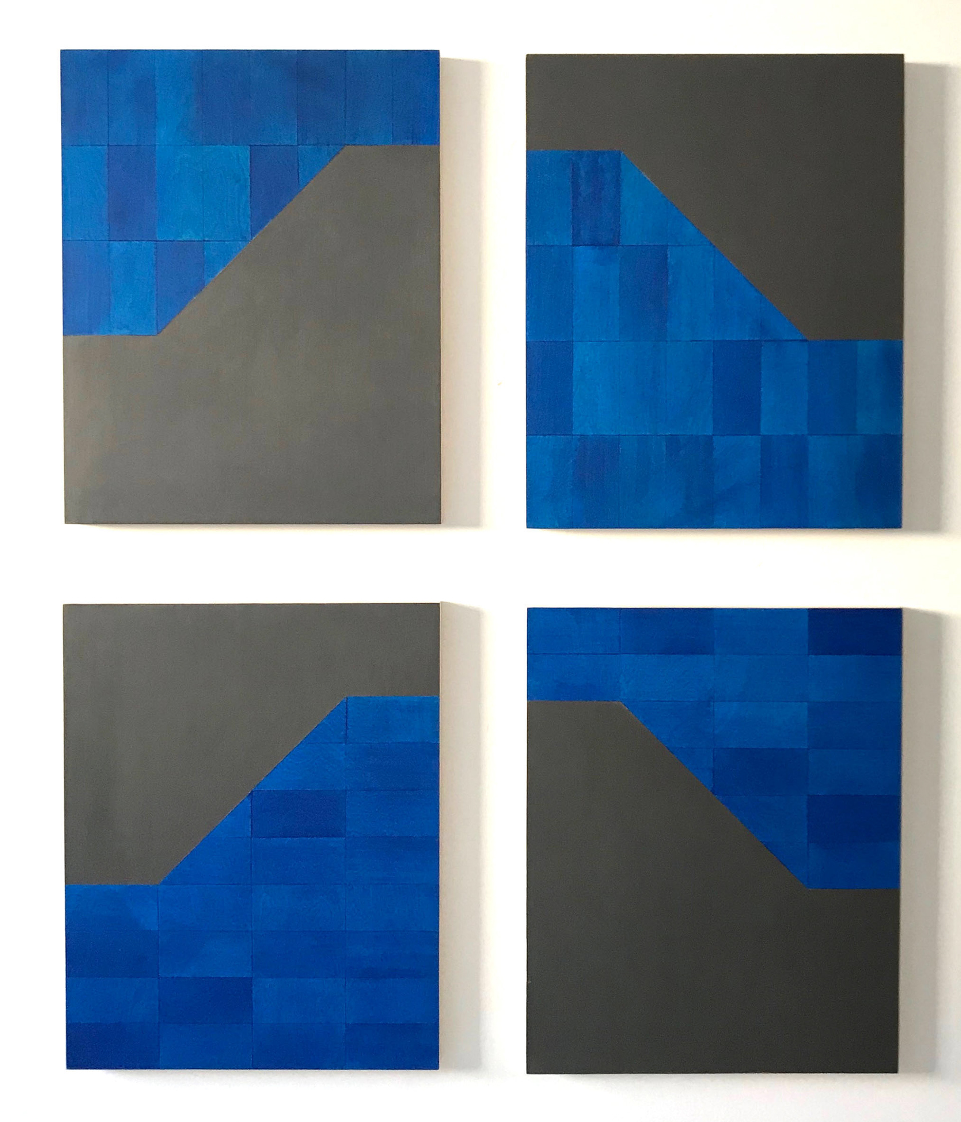 Obscured, 2018 - acrylic & graphite on plywood panels - 50 x 40 cm x 4 panels