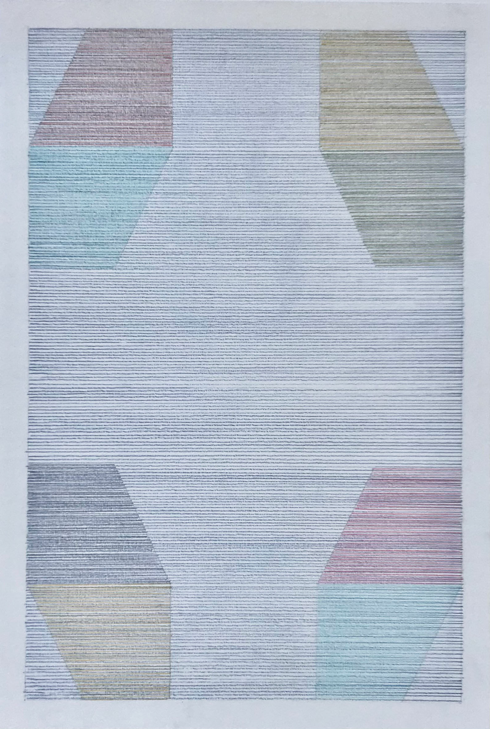 Punctuate 9, 2021 - coloured pencil on 315g Heritage paper - 50 x 34 cm