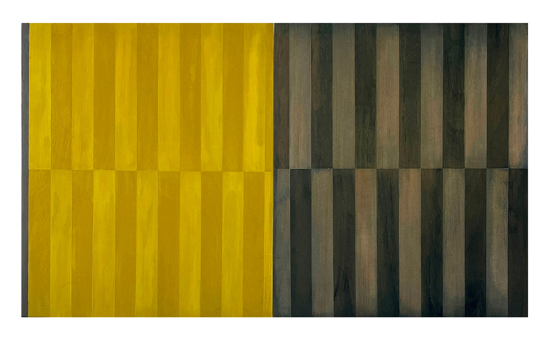 Drift I, (diptych) 2025 - acrylic on recycled plywood - 35 x 60 cm