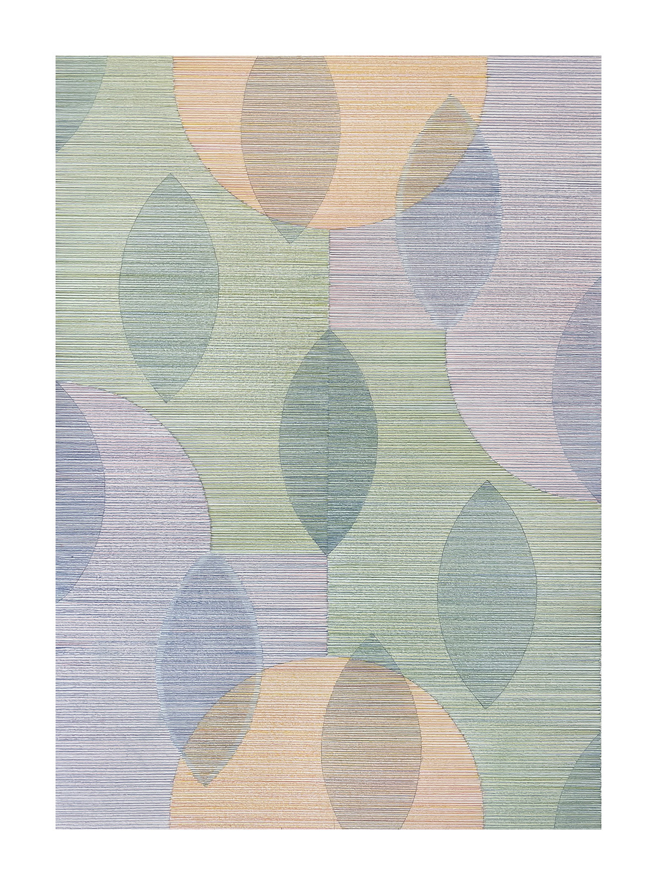 Trickle, 2025 - coloured pencil on 315g Heritage paper - 68 x 51 cm