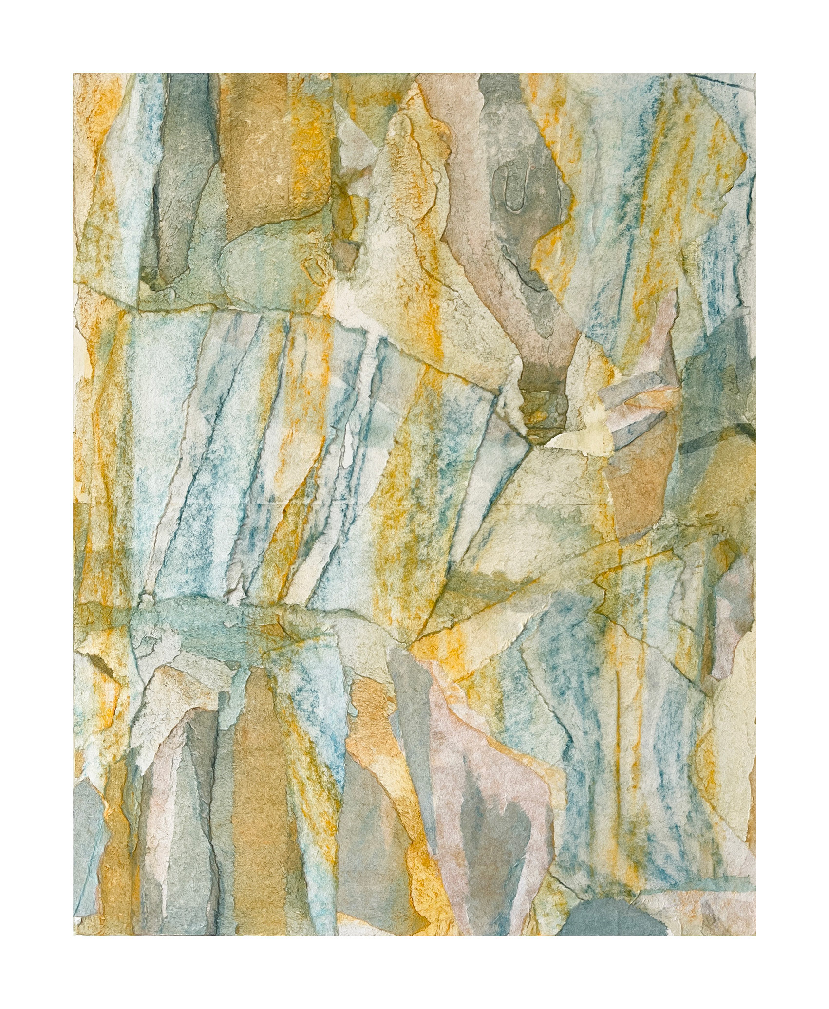 Continuous Collapse - soft pastel on Hosho paper on panel - 53 x 43 cm (framed)