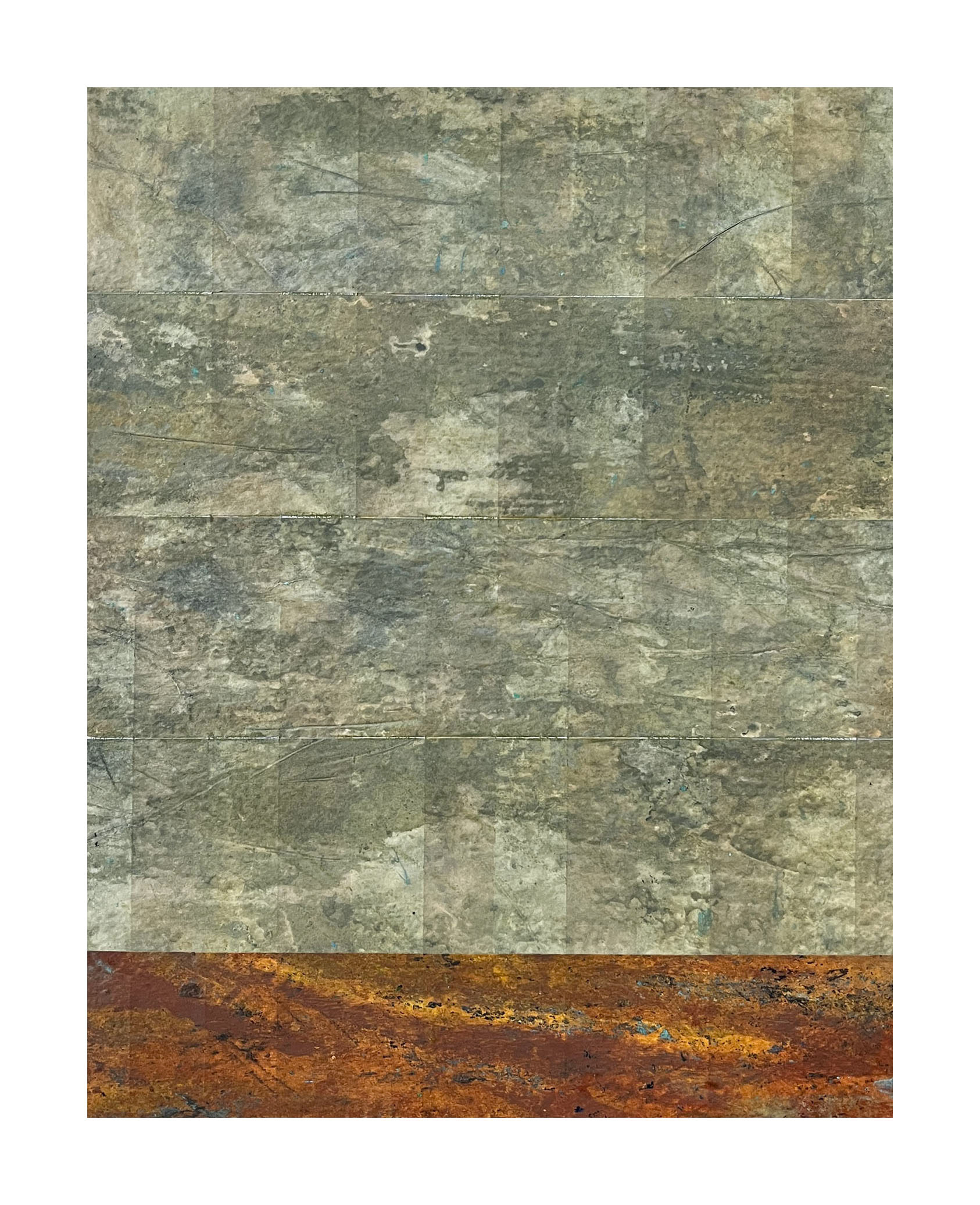 Unseen Voices, 2026- ink on glassine on reclaimed plywood - 29 x 22.5 cm