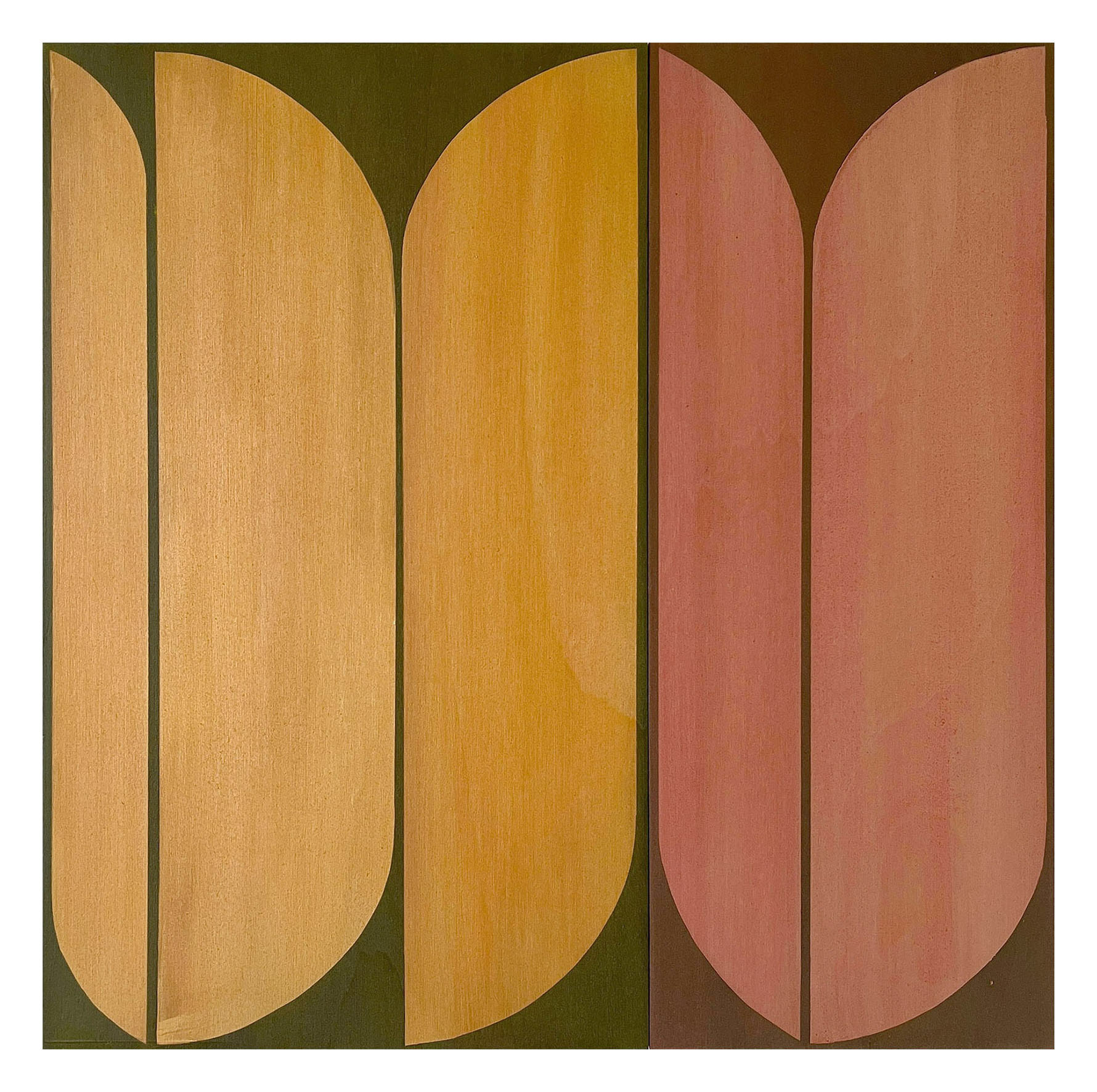 Warm Embrace 1 (diptych), 2023 - acrylic on wooden panels, 50 x 50 cm