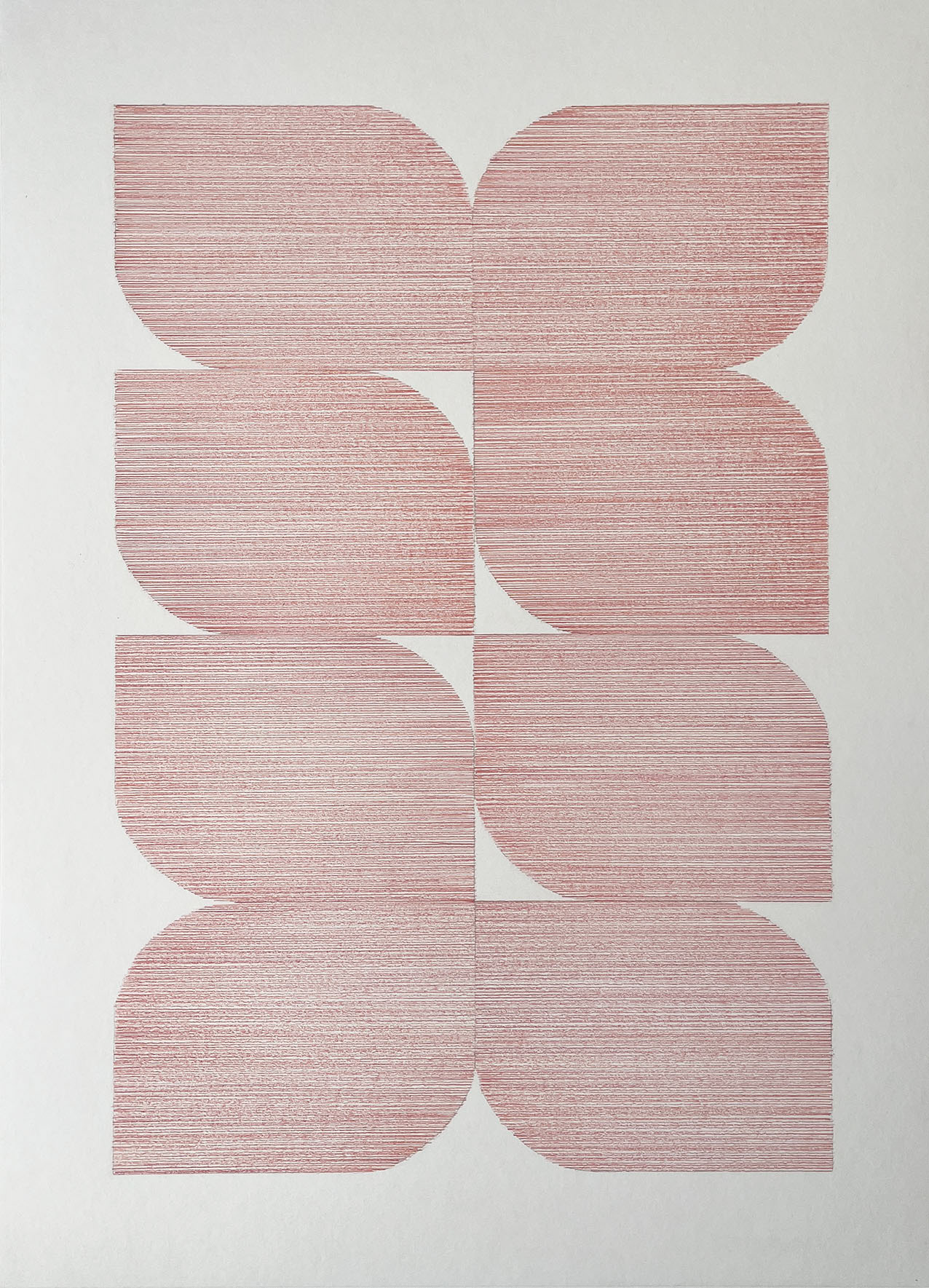 Oscillate 13, 2024 - coloured pencil on 315g Heritage paper - 68.5 x 50 cm