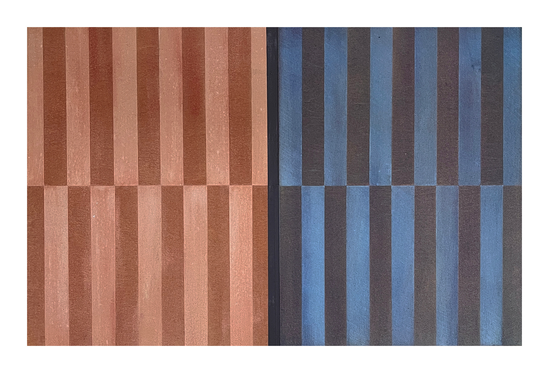 Drift IV (diptych), 2025 - acrylic on recycled plywood - 29 x 45 cm