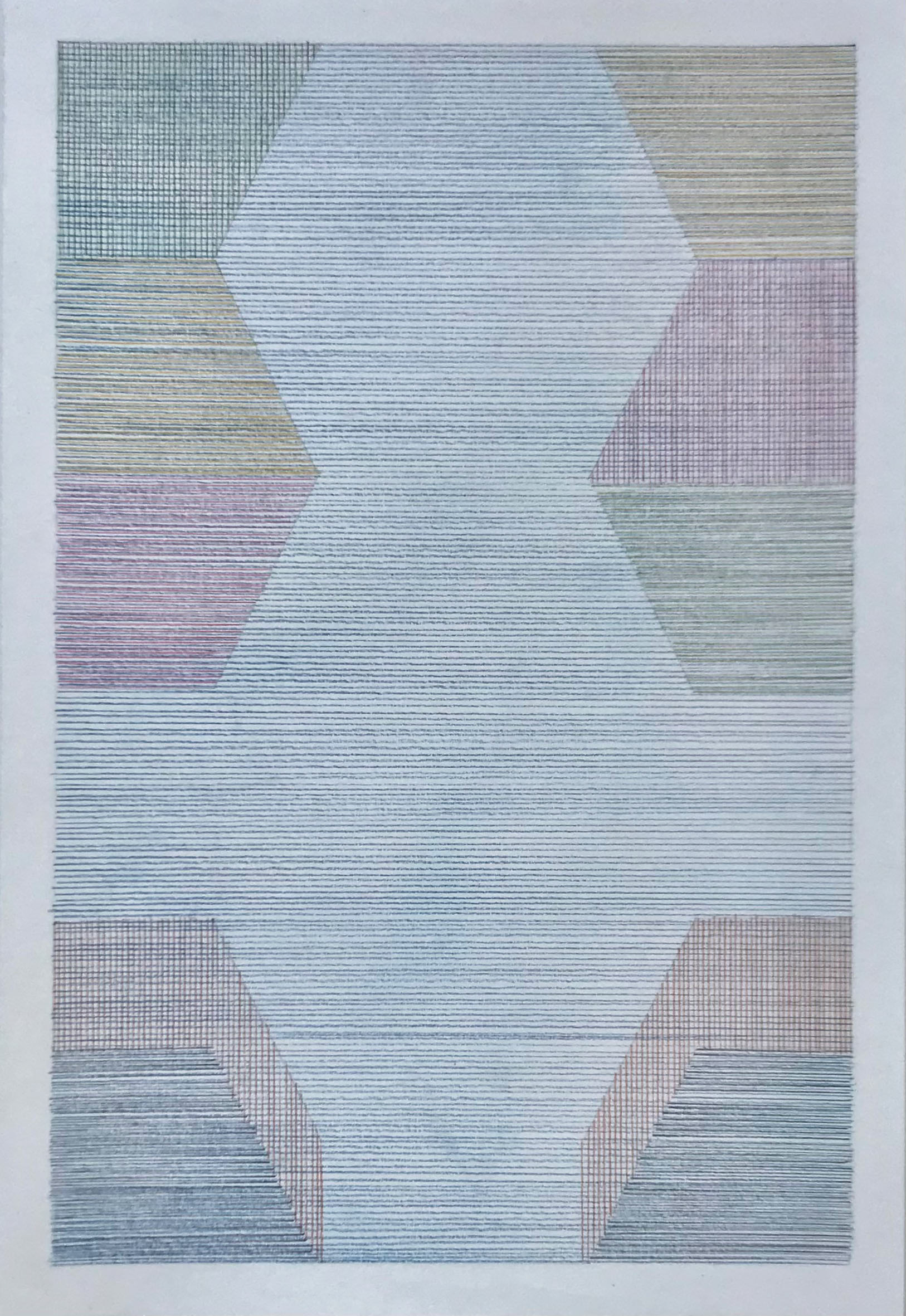 Punctuate 4, 2021 - coloured pencil on 315g Heritage paper- 50 x 34 cm