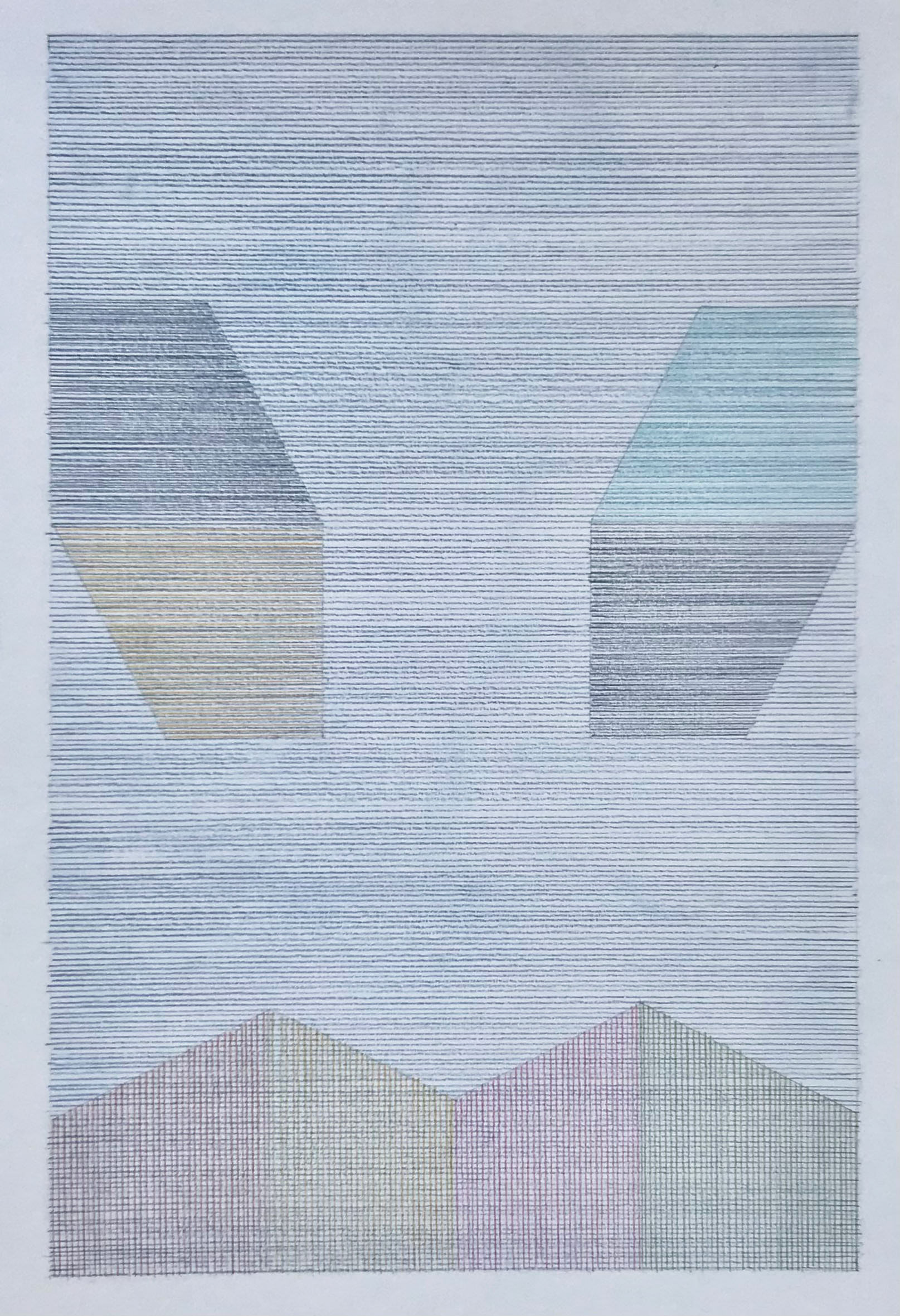 Punctuate 2, 2021 - coloured pencil on 315g Heritage paper- 50 x 34 cm