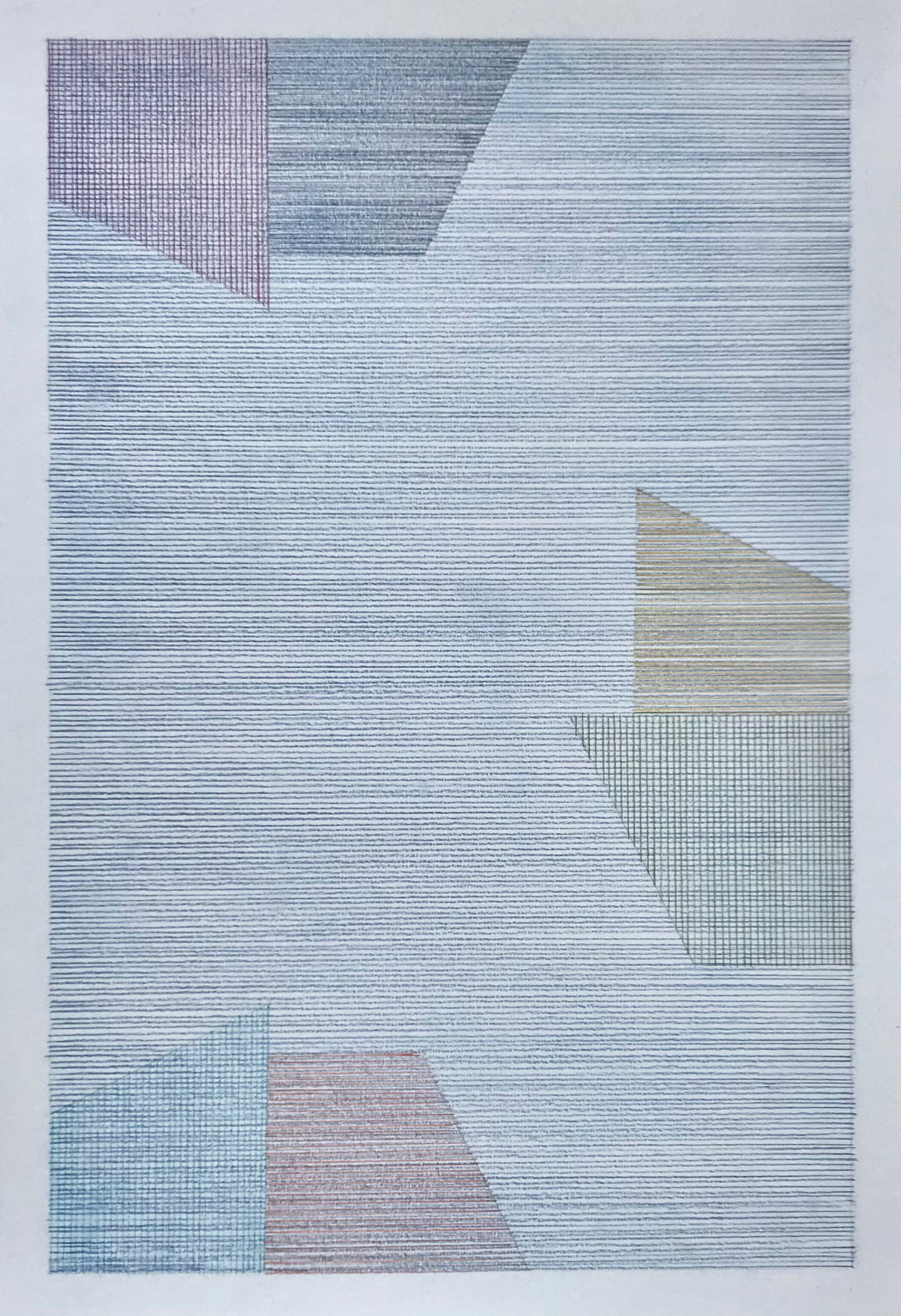 Punctuate 6, 2021 - coloured pencil on 315g Heritage paper - 50 x 34 cm