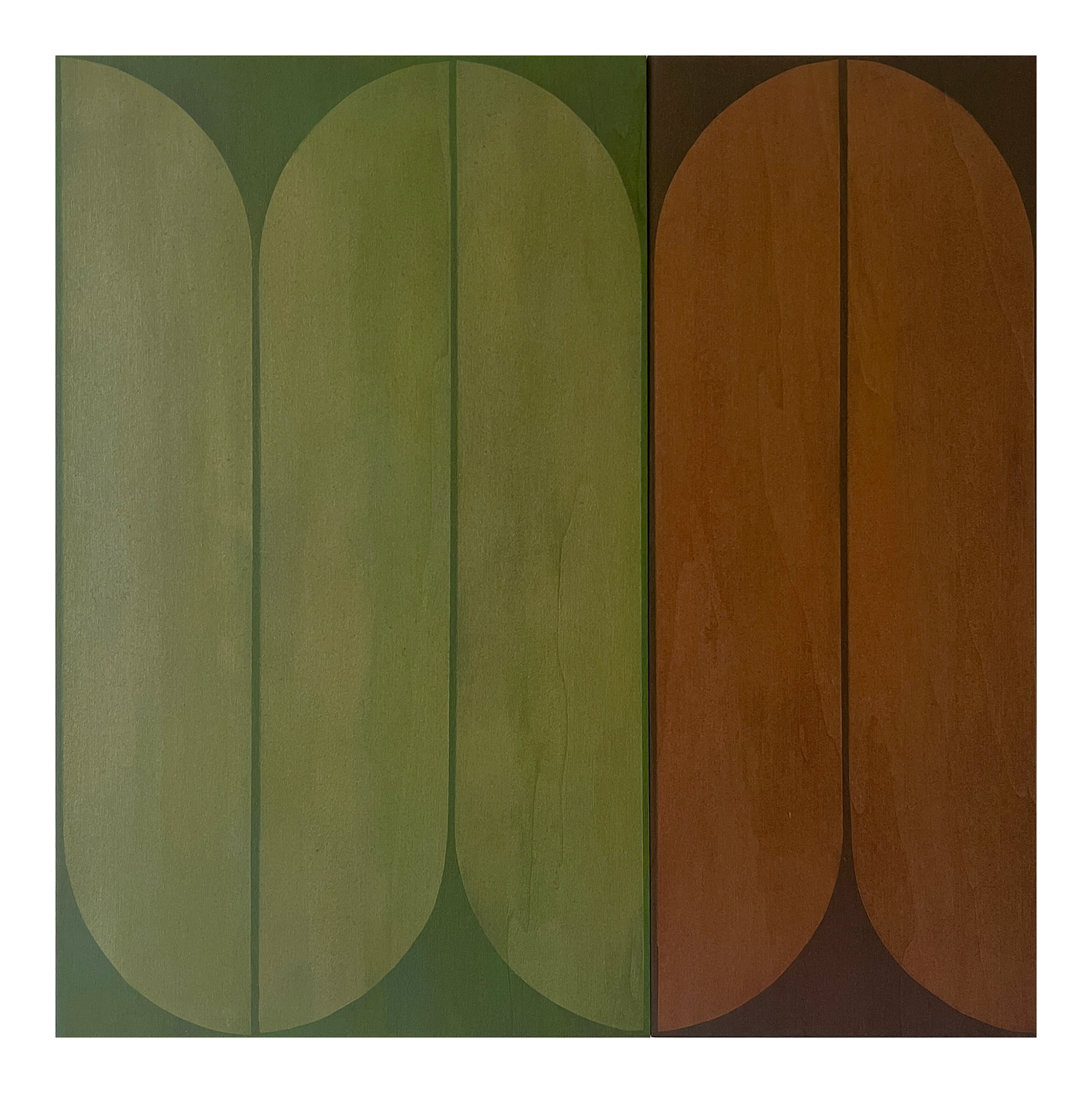 Rooted 1 (diptych), 2023 - acrylic on wooden panels - 50 x 50 cm 