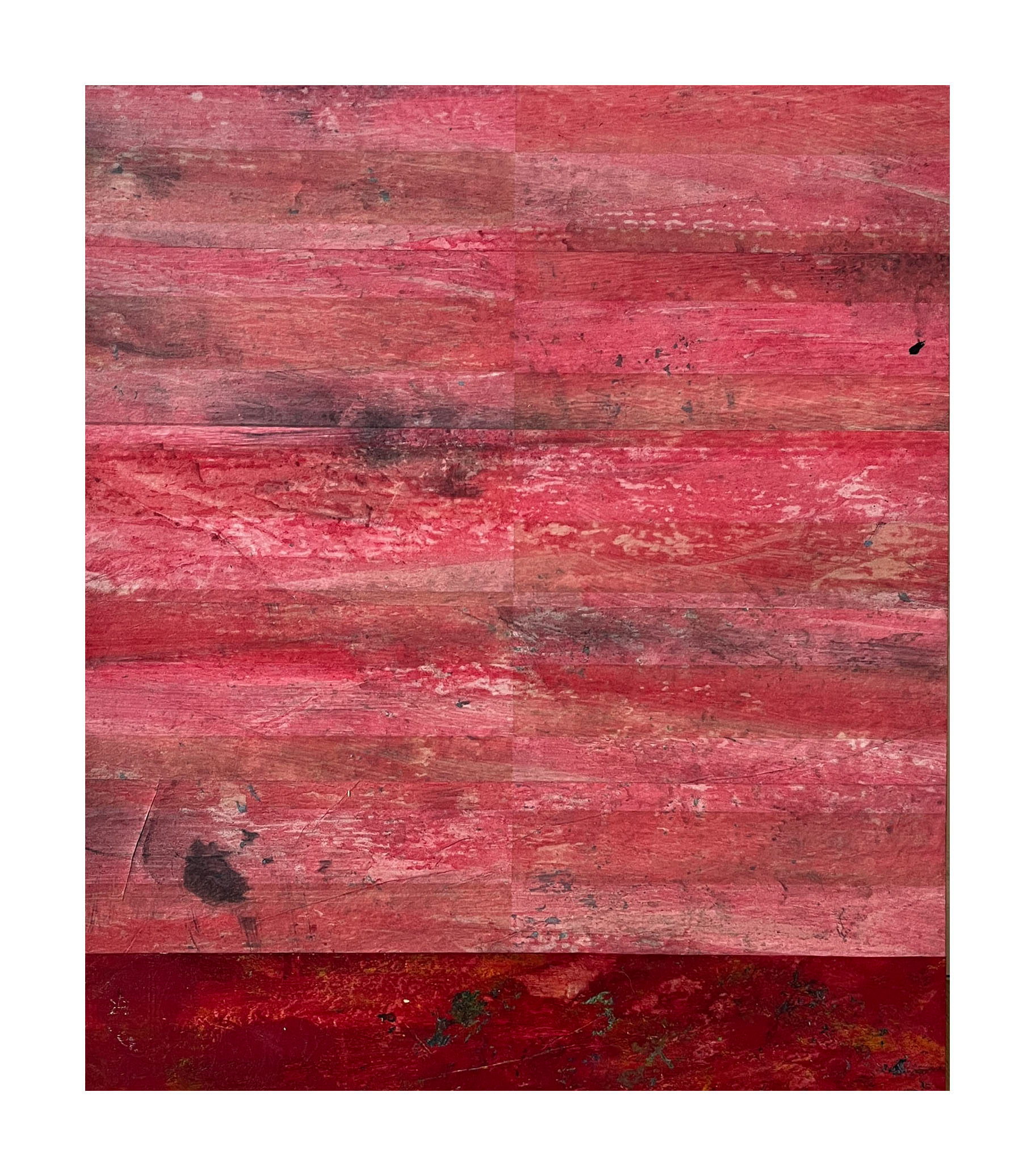 Conjure Up, 2026- ink on glassine on reclaimed plywood - 35 x 30 cm