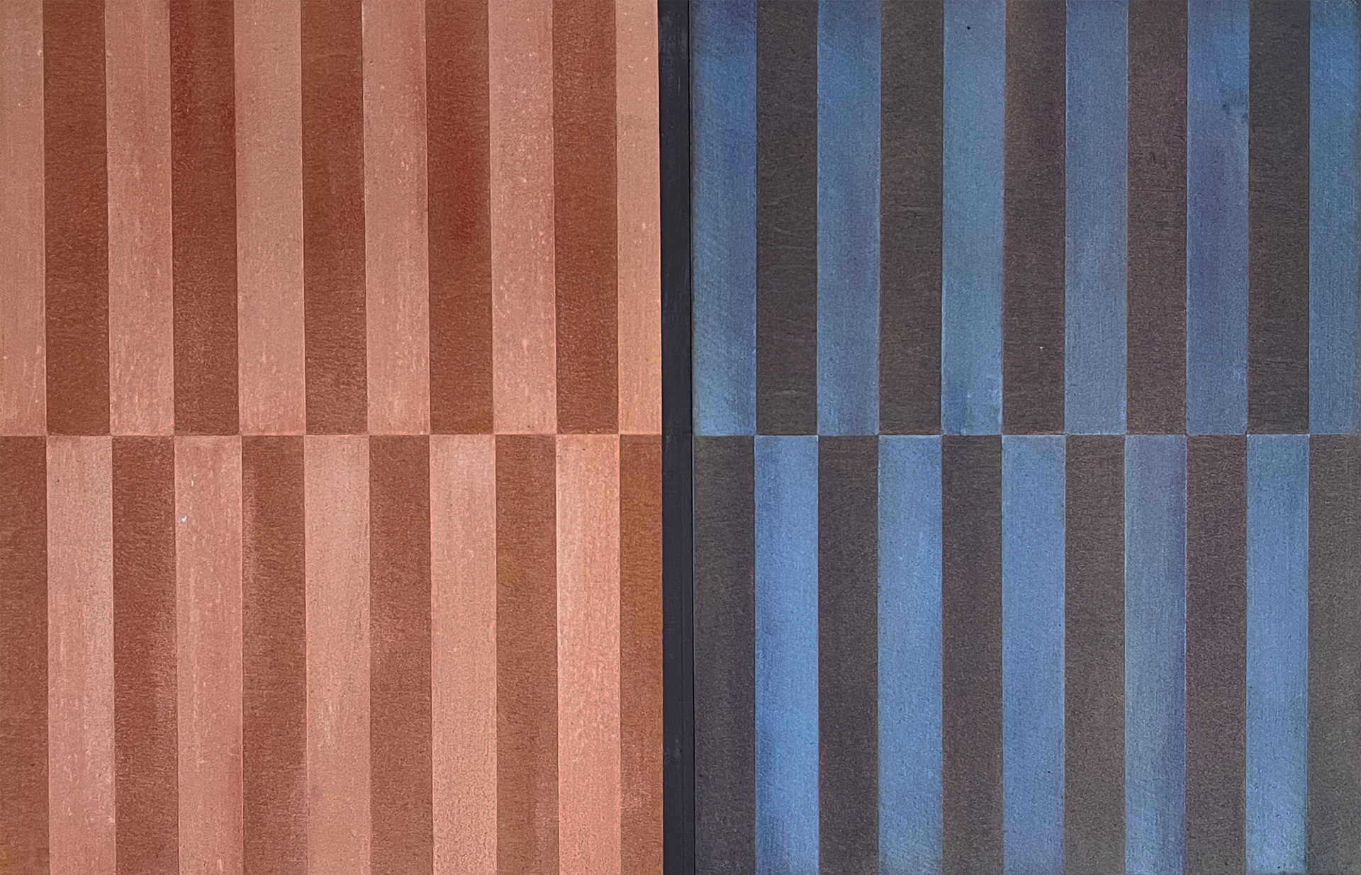 Drift IV (diptych), 2025 - acrylic on recycled plywood - 29 x 45 cm