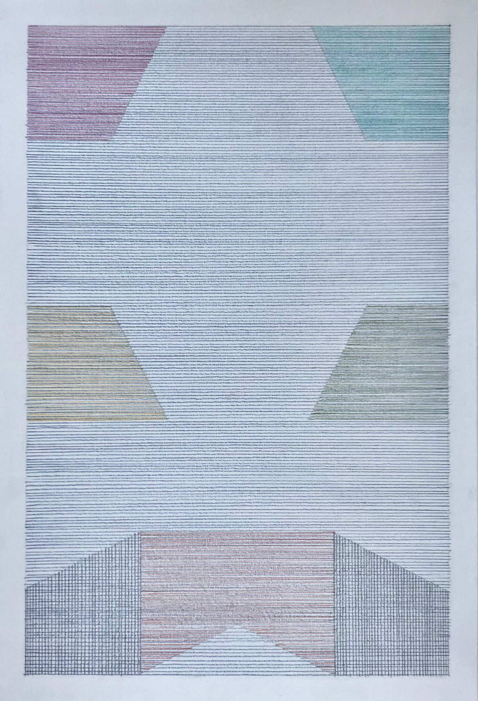 Punctuate 10, 2021 - coloured pencil on 315g Heritage paper - 50 x 34 cm